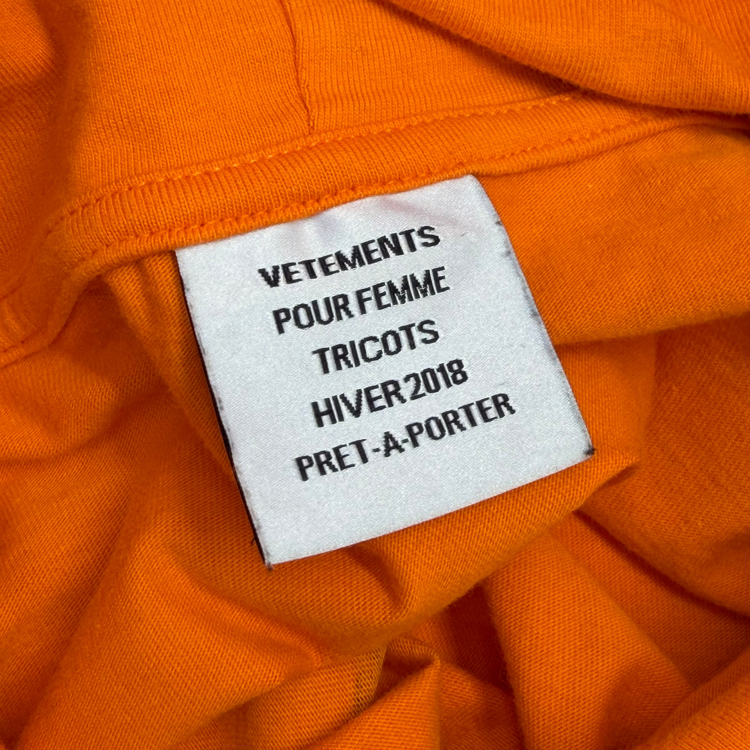 Vetements Orange P.E.T.S. Hoodie M (L)