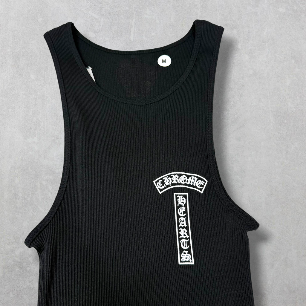 Chrome Hearts White Cross T Bar Tank Black M