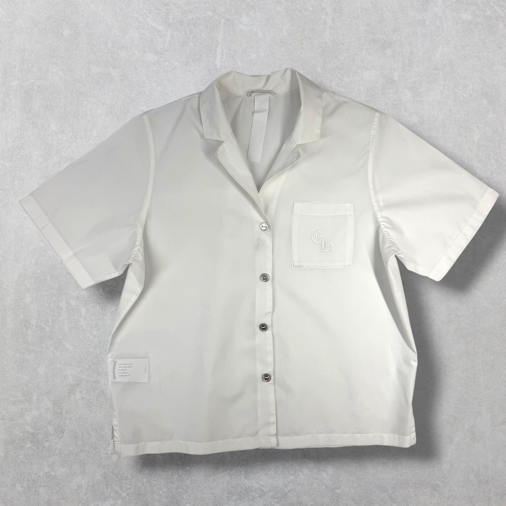 Chrome Hearts CH Embroidered White Button Up Shirt S