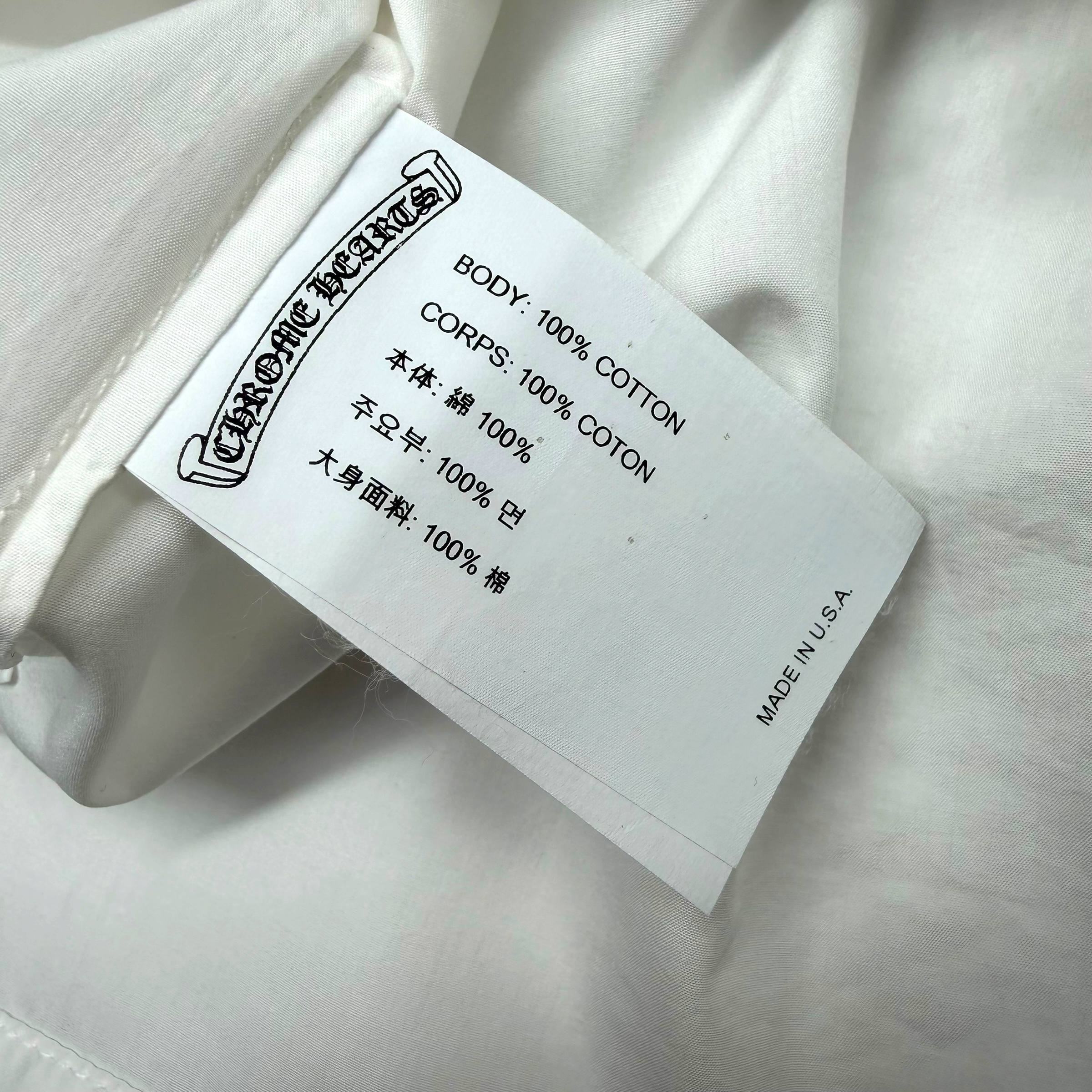 Chrome Hearts CH Embroidered White Button Up Shirt S