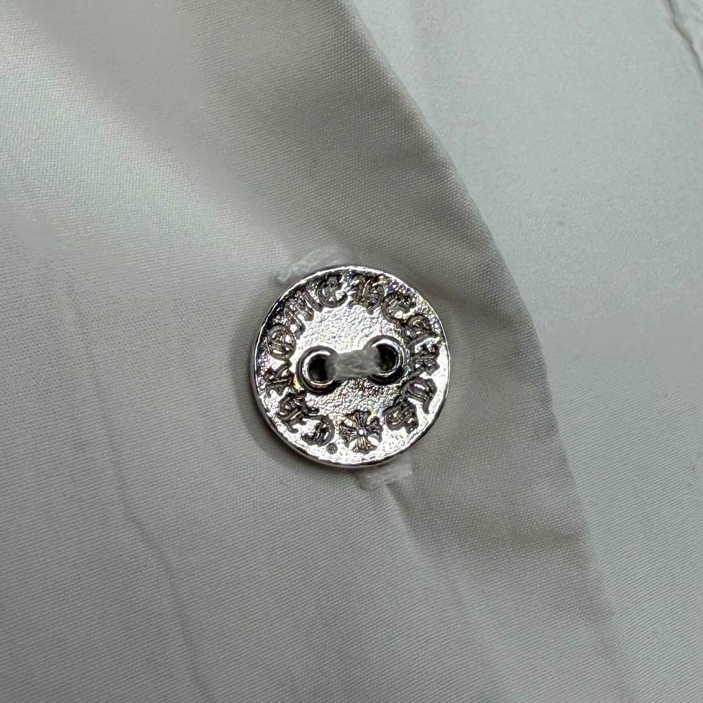Chrome Hearts CH Embroidered White Button Up Shirt S