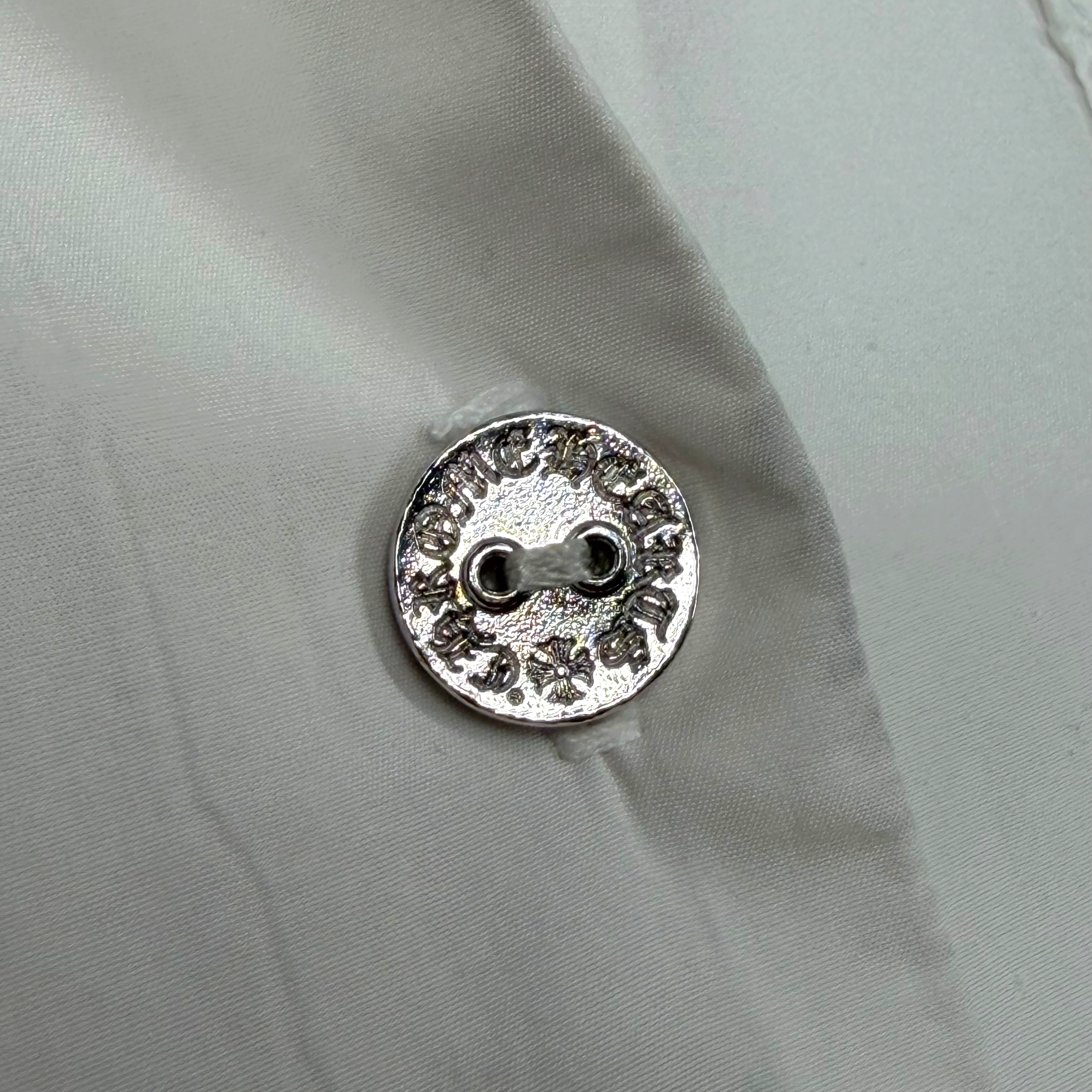 Chrome Hearts CH Embroidered White Button Up Shirt S
