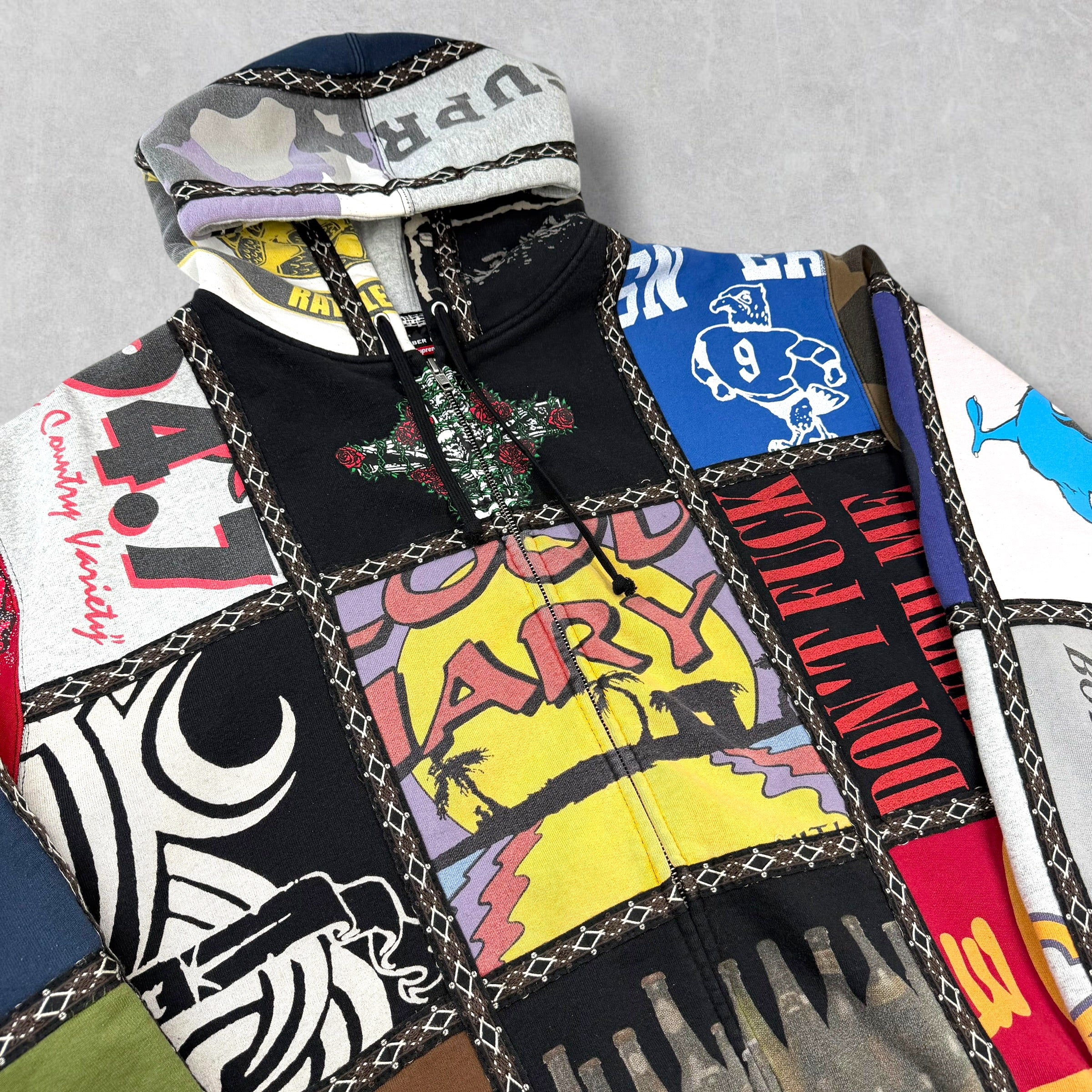 Supreme Number (N)ine Patchwork Hooded Sweatshirt XL