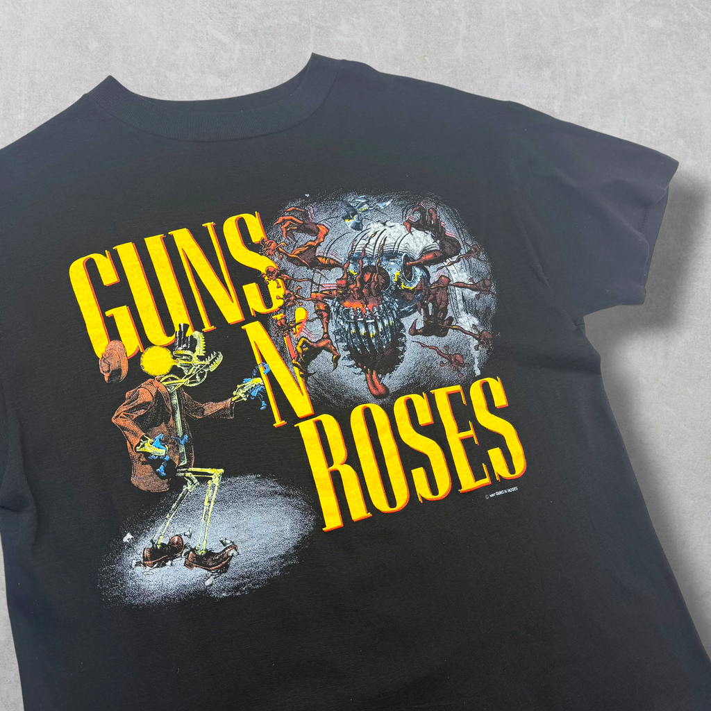 Vintage 1987 Guns N Roses Was Here Concert Banned Graphic Tee L (S)