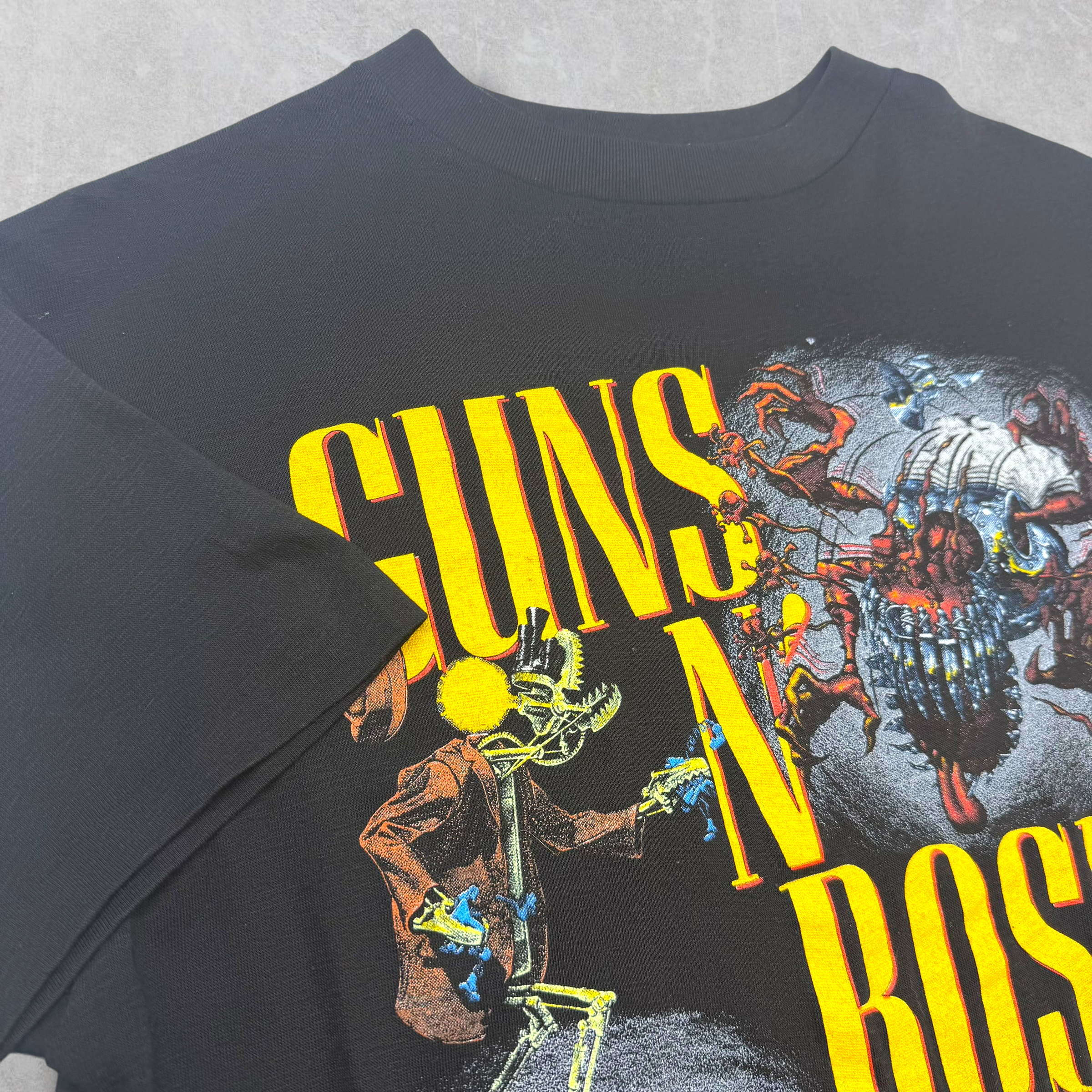 Vintage 1987 Guns N Roses Was Here Concert Banned Graphic Tee L (S)
