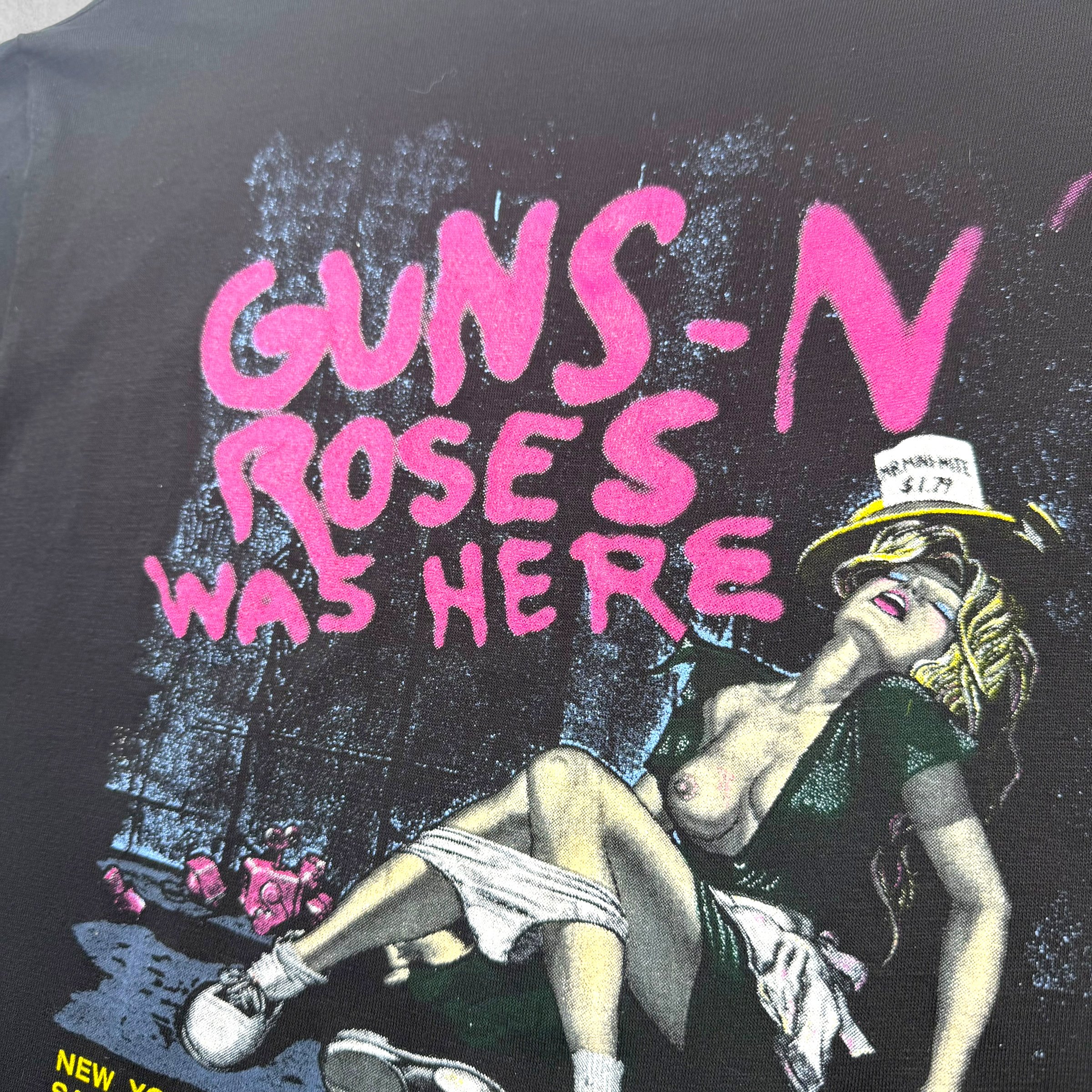 Vintage 1987 Guns N Roses Was Here Concert Banned Graphic Tee L (S)