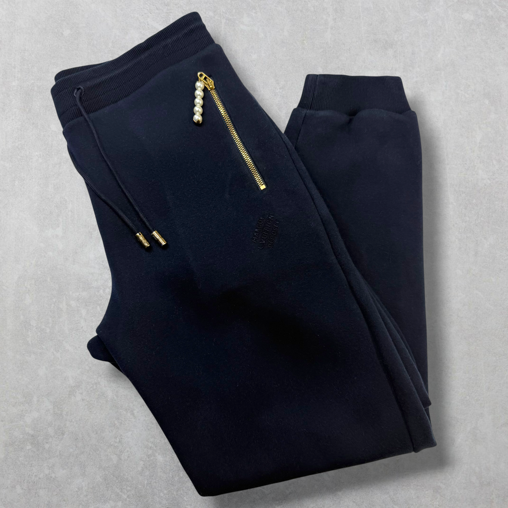 Louis Vuitton Embroidered Pearl Bead Jersey Jogging Trousers L