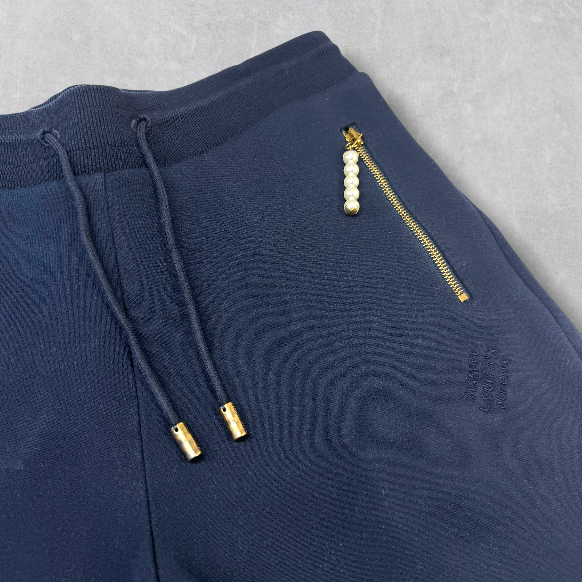 Louis Vuitton Embroidered Pearl Bead Jersey Jogging Trousers L
