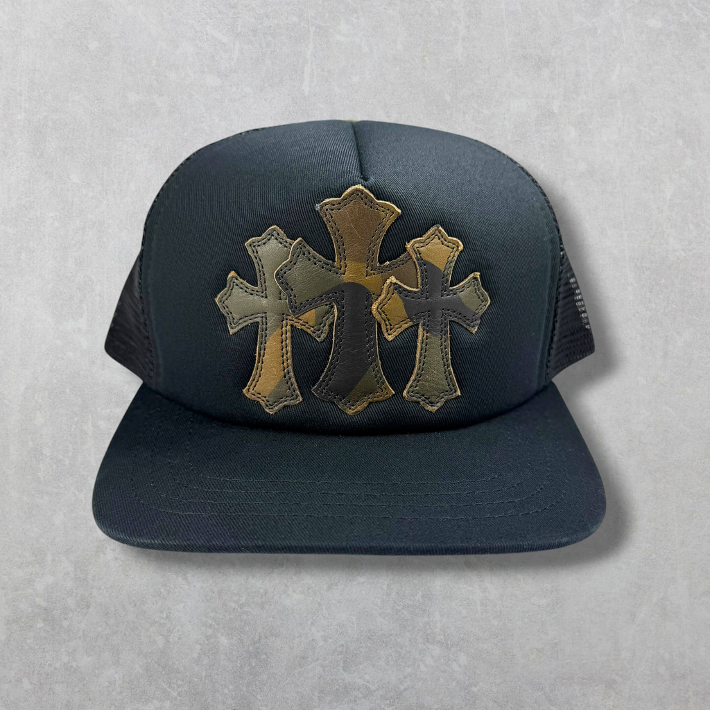 Chrome Hearts Camo Cemetery Cross Patch Trucker