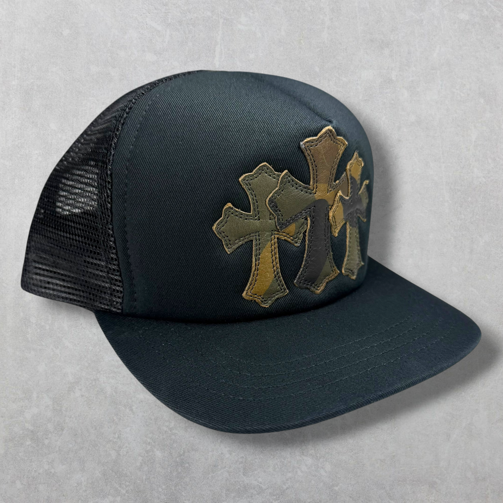 Chrome Hearts Camo Cemetery Cross Patch Trucker