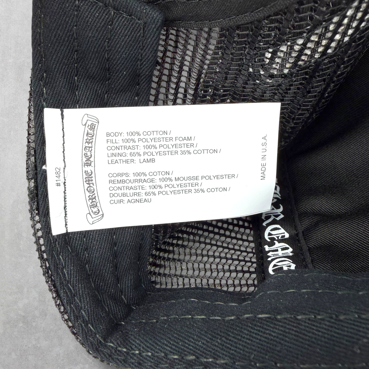 Chrome Hearts Leather White Fuck Patch Trucker Hat