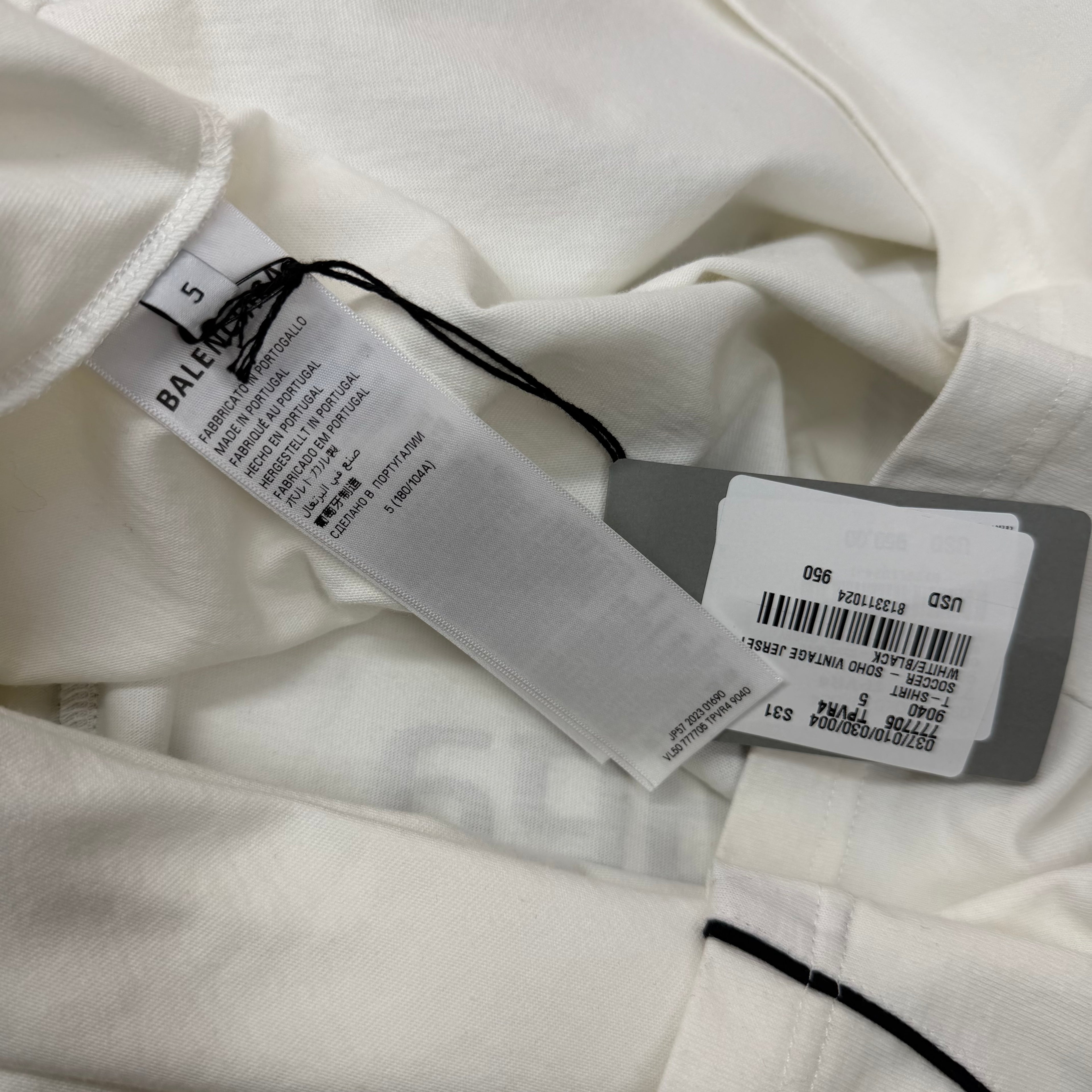 Balenciaga Soho Oversized Soccer Shirt White 5 (XXXXL)