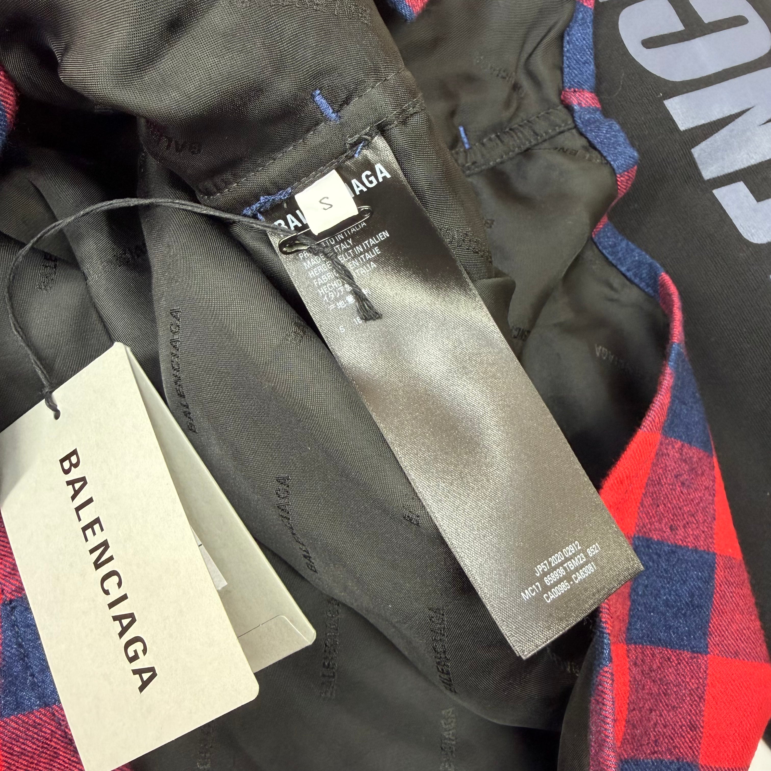 Balenciaga Layered Flannel Sweatshirt S (XL)