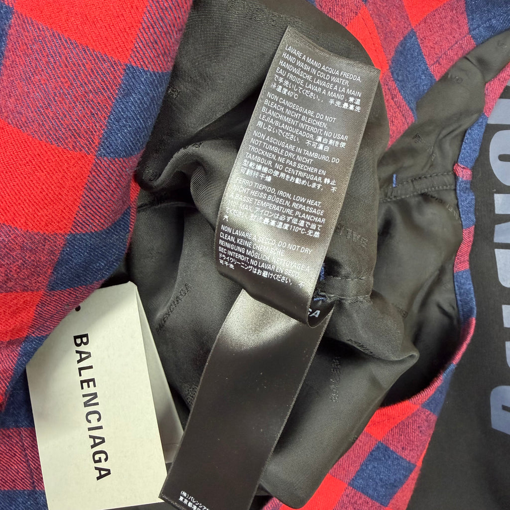 Balenciaga Layered Flannel Sweatshirt S (XL)
