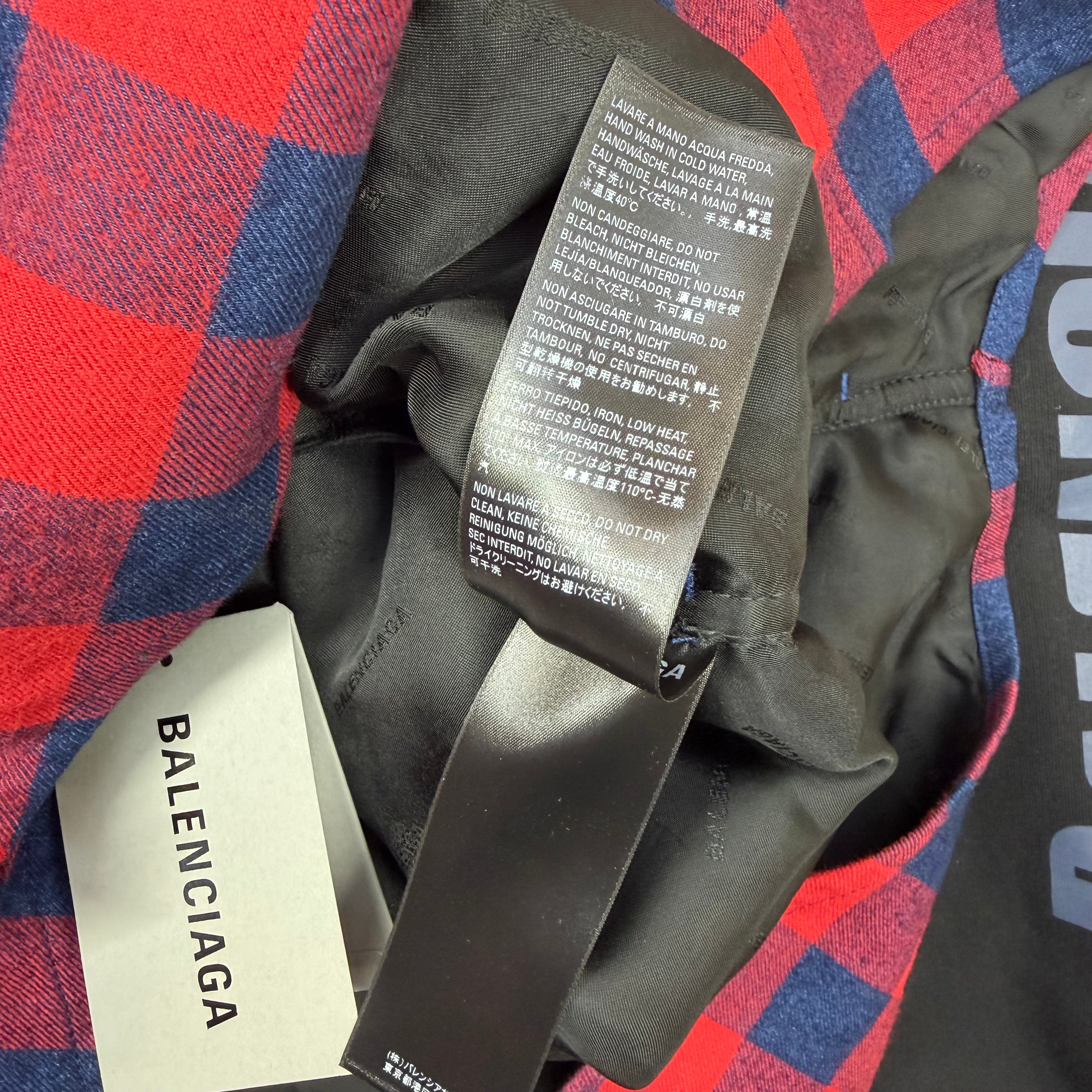 Balenciaga Layered Flannel Sweatshirt S (XL)