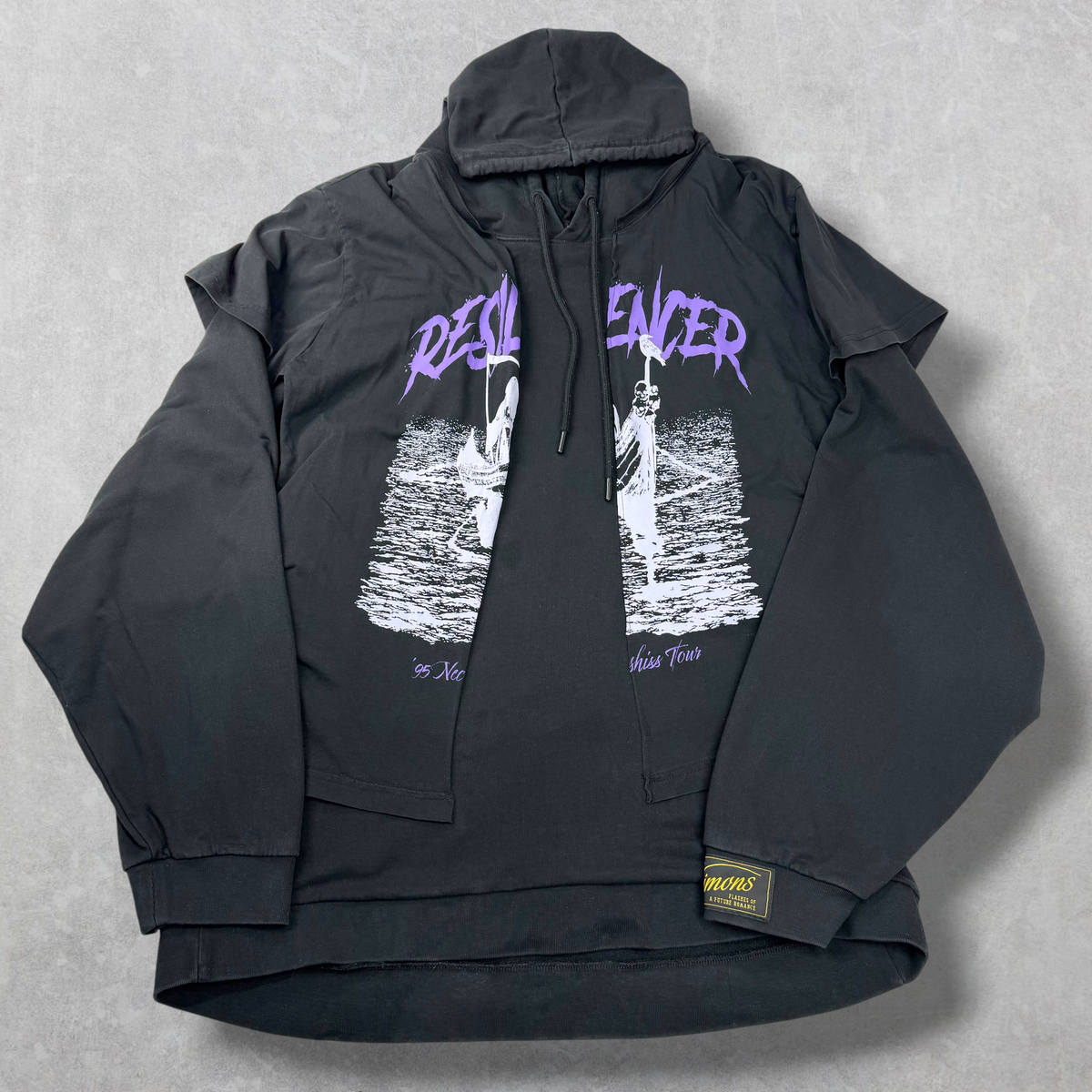 Raf Simons Black Resilencer Doubled Hoodie XS (XL)