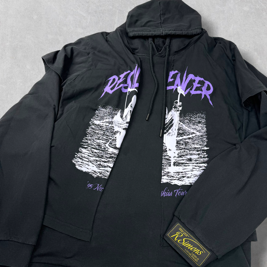 Raf Simons Black Resilencer Doubled Hoodie XS (XL)