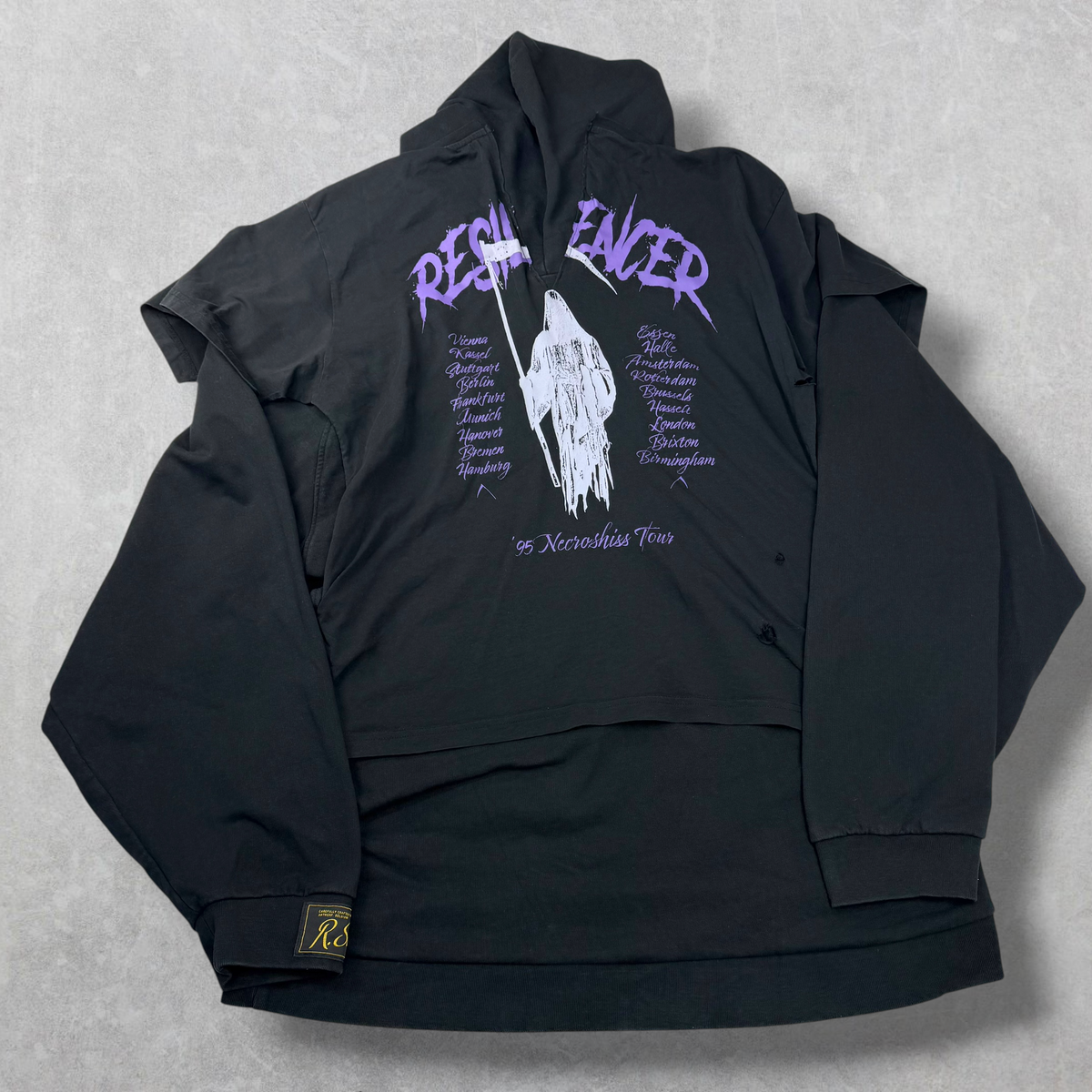 Raf Simons Black Resilencer Doubled Hoodie XS (XL)