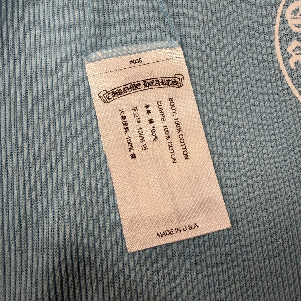 Chrome Hearts Horseshoe Baby Blue Ribbed Tank XL