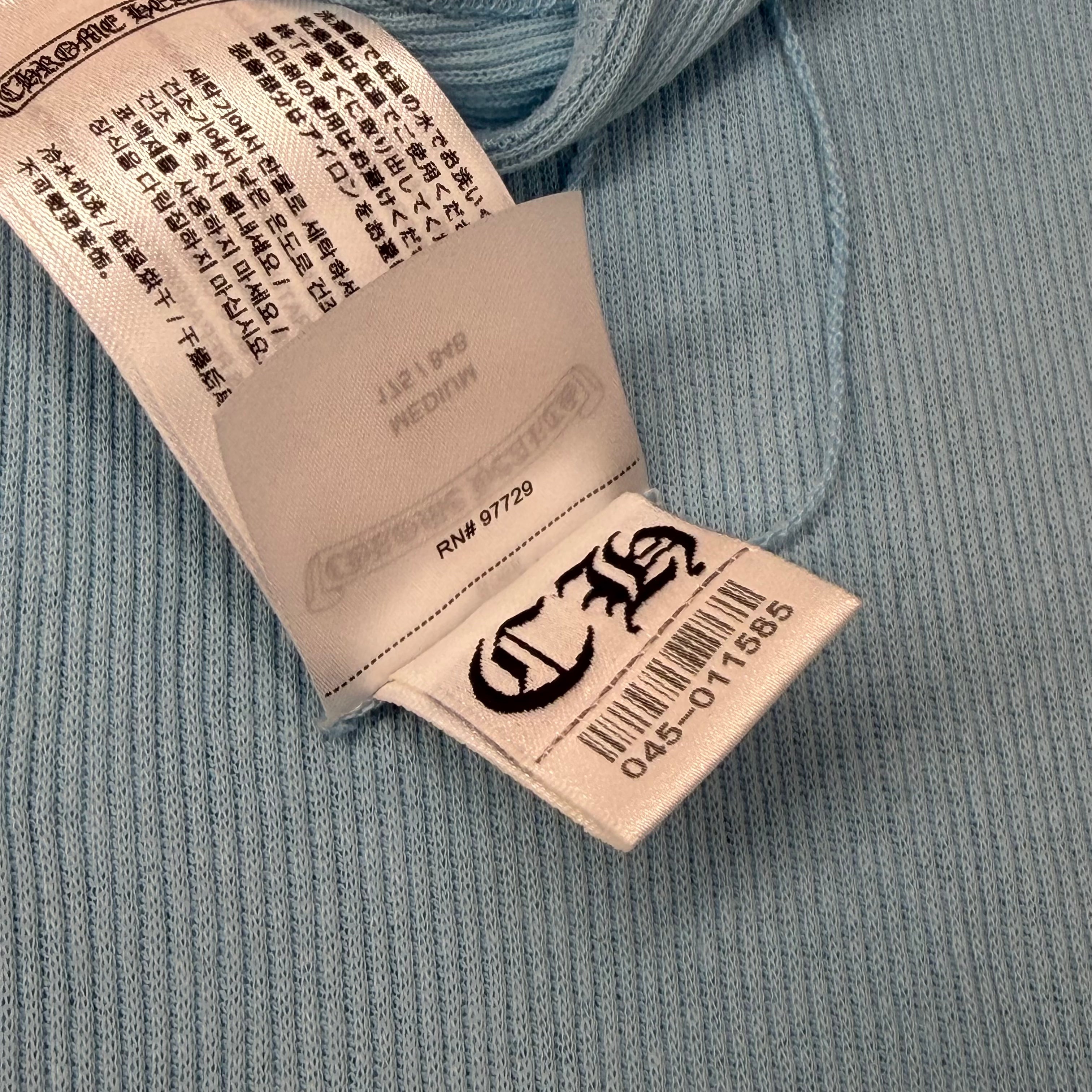 Chrome Hearts Horseshoe Baby Blue Ribbed Tank L