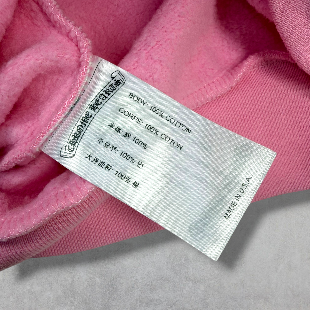 Chrome Hearts Red T Bar Logo Pink Hoodie S