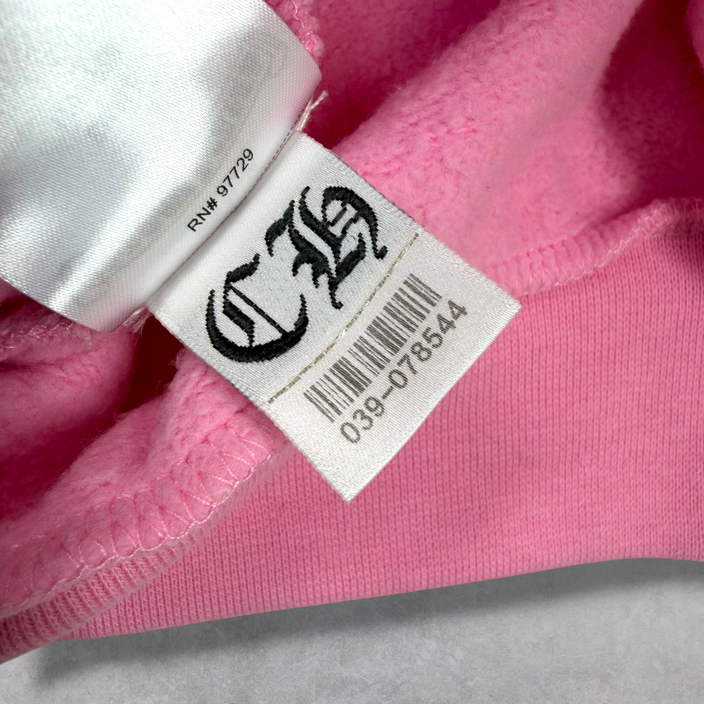 Chrome Hearts Red T Bar Logo Pink Hoodie S