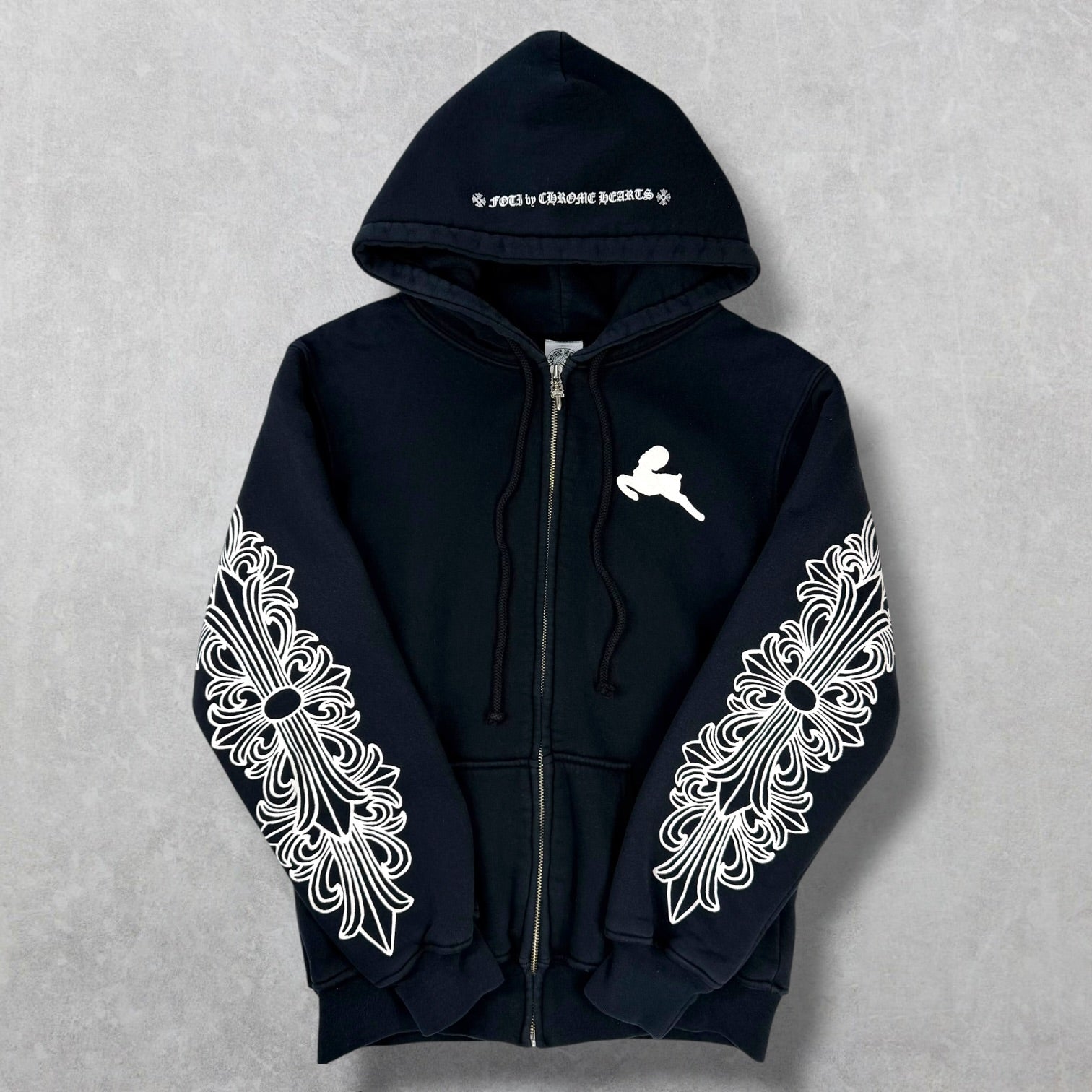 Vintage Chrome Hearts Thermal Foti Floral Zip Up S