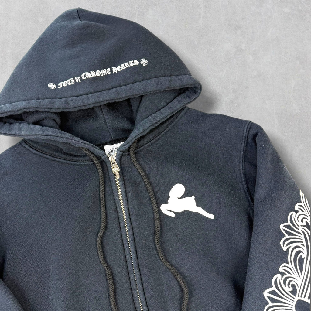 Vintage Chrome Hearts Thermal Foti Floral Zip Up S