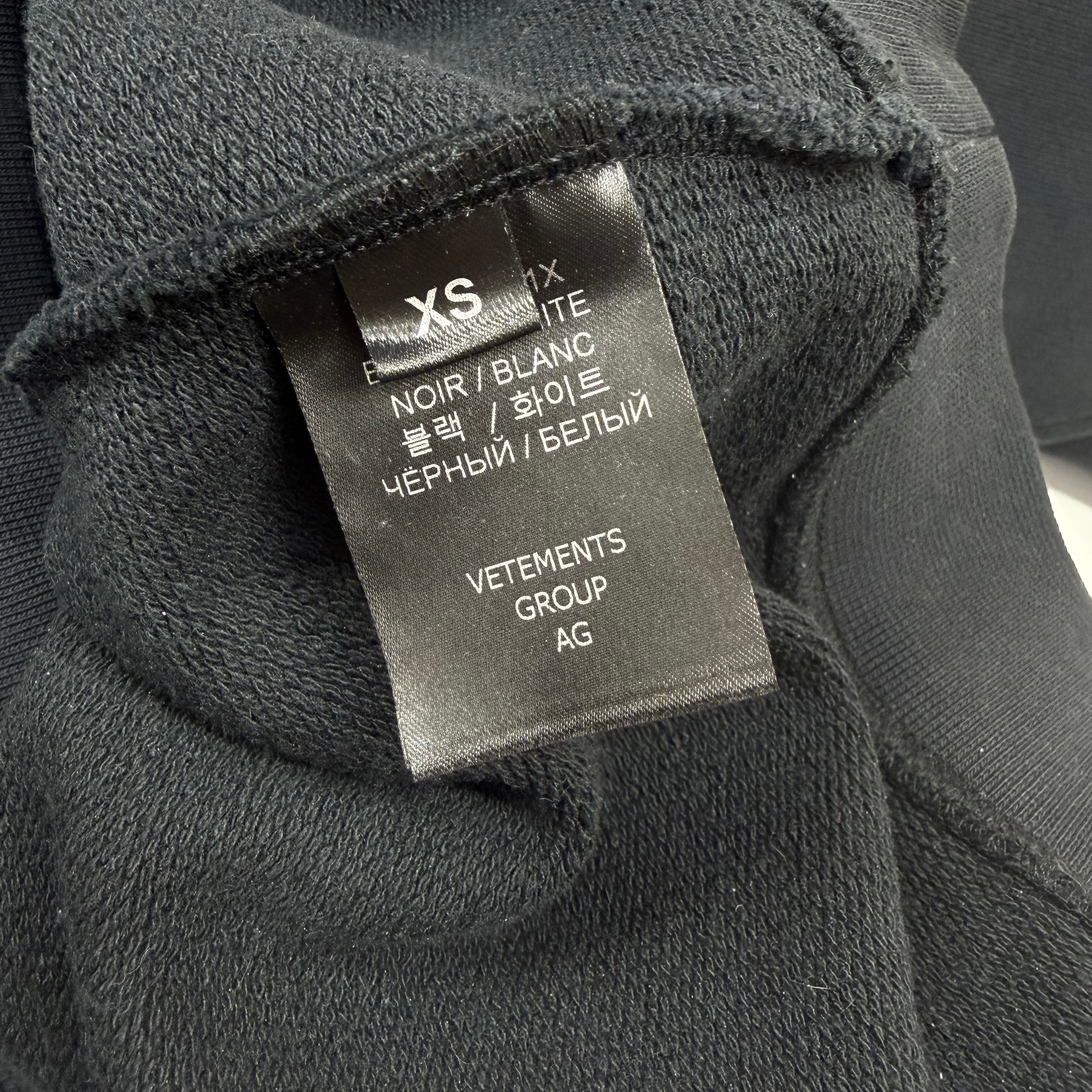 Vetements Double Anarchy Hoodie Black XS (XL)