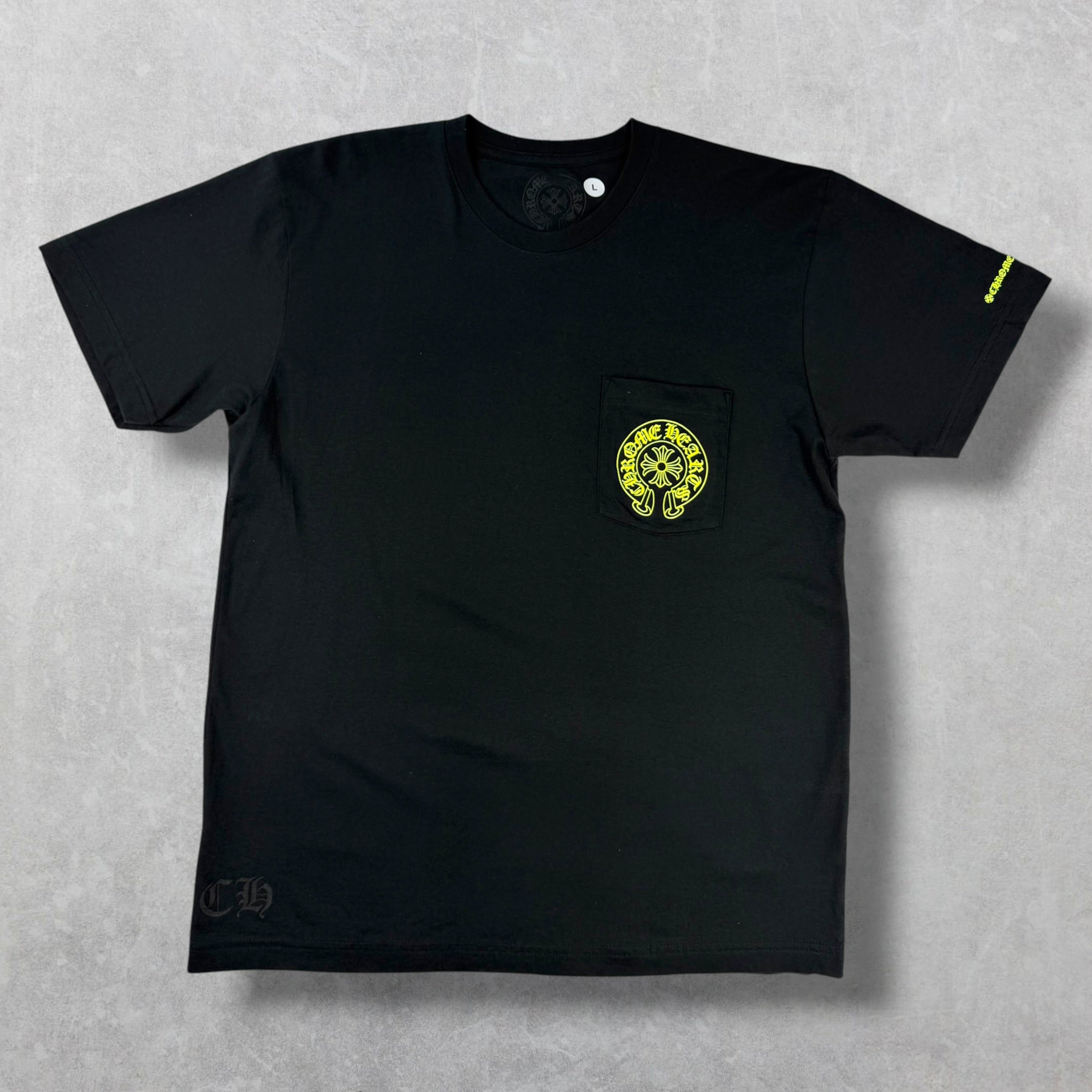 Chrome Hearts Neon Horseshoe Logo Tee Black L