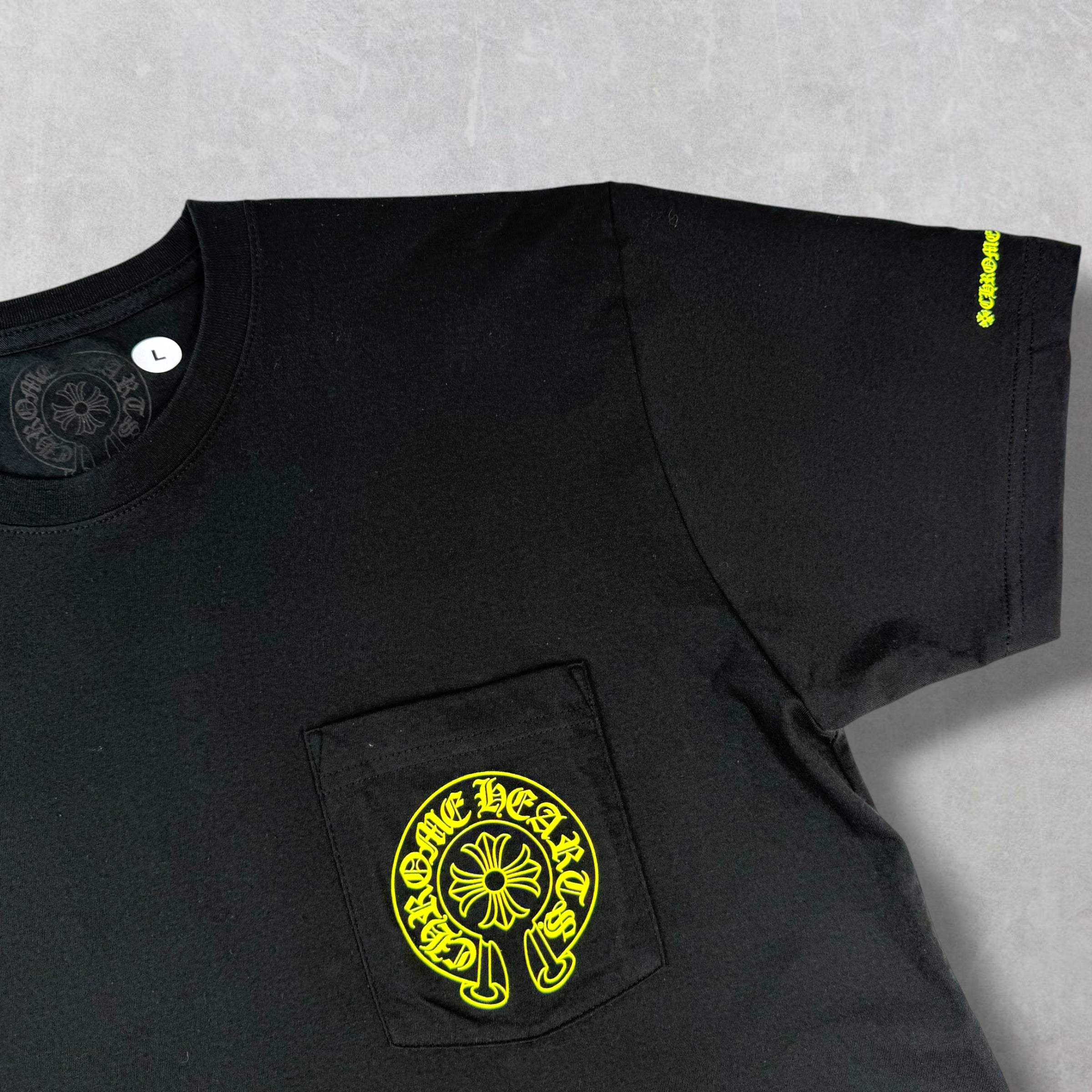 Chrome Hearts Neon Horseshoe Logo Tee Black L