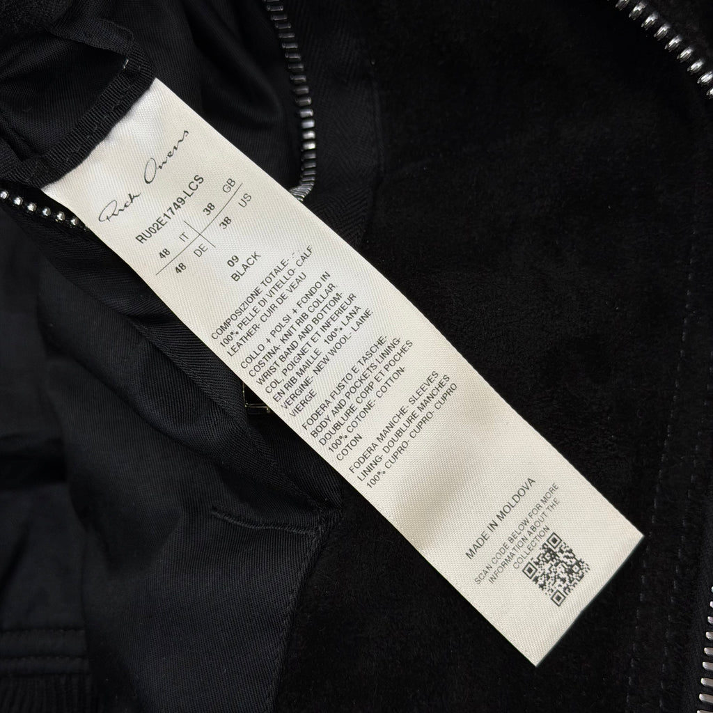 Rick Owens Concordians Bauhaus Suede Flight Jacket 38 (S)