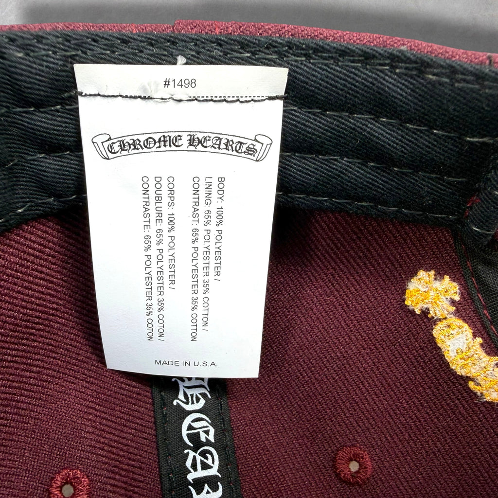 Chrome Hearts 6-Panel Baseball Hat Burgundy