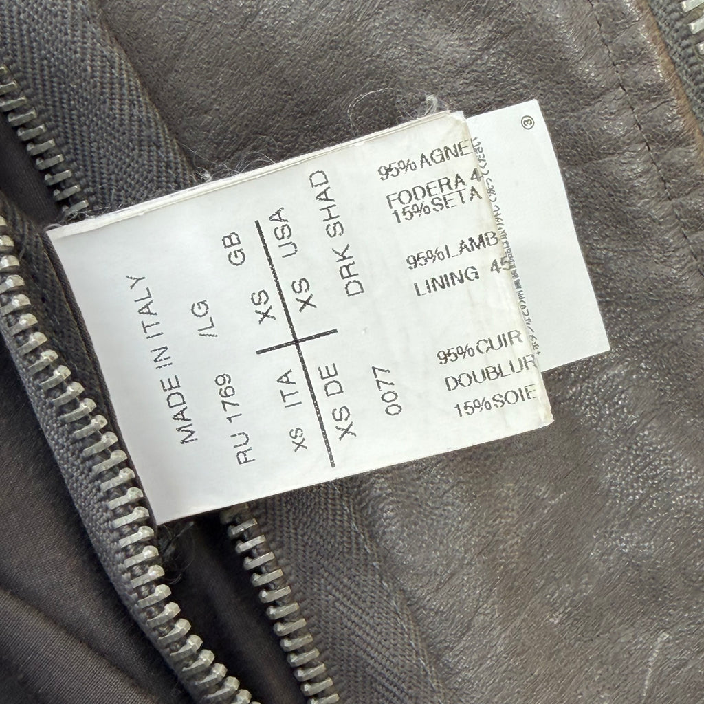 Rick Owens Grained Lamb Leather Racing Jacket XS