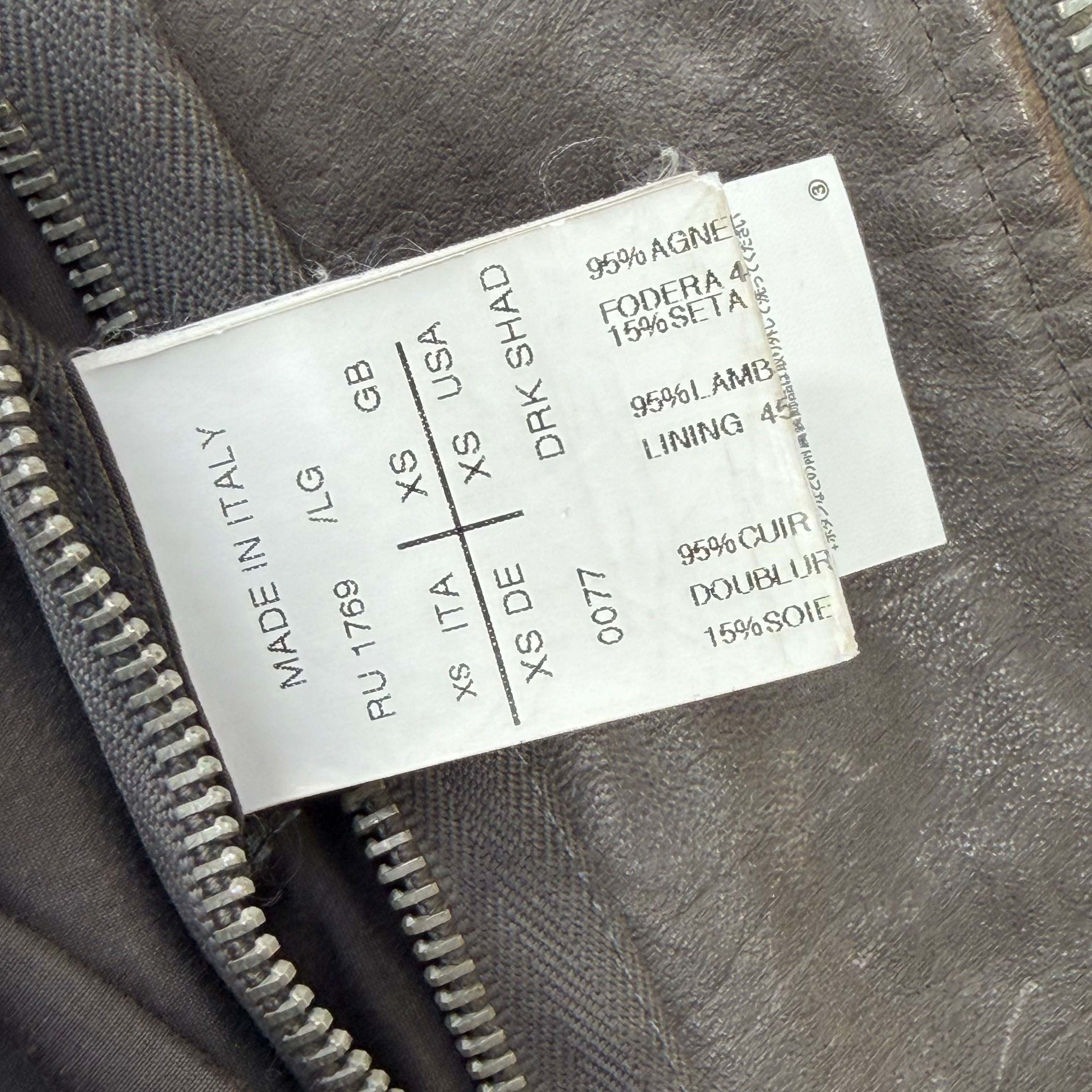 Rick Owens Grained Lamb Leather Racing Jacket XS