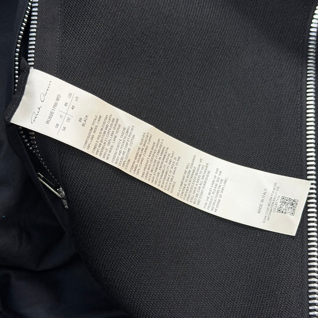 Rick Owens Hollywood Flight Jacket Black 46 (XXXL)