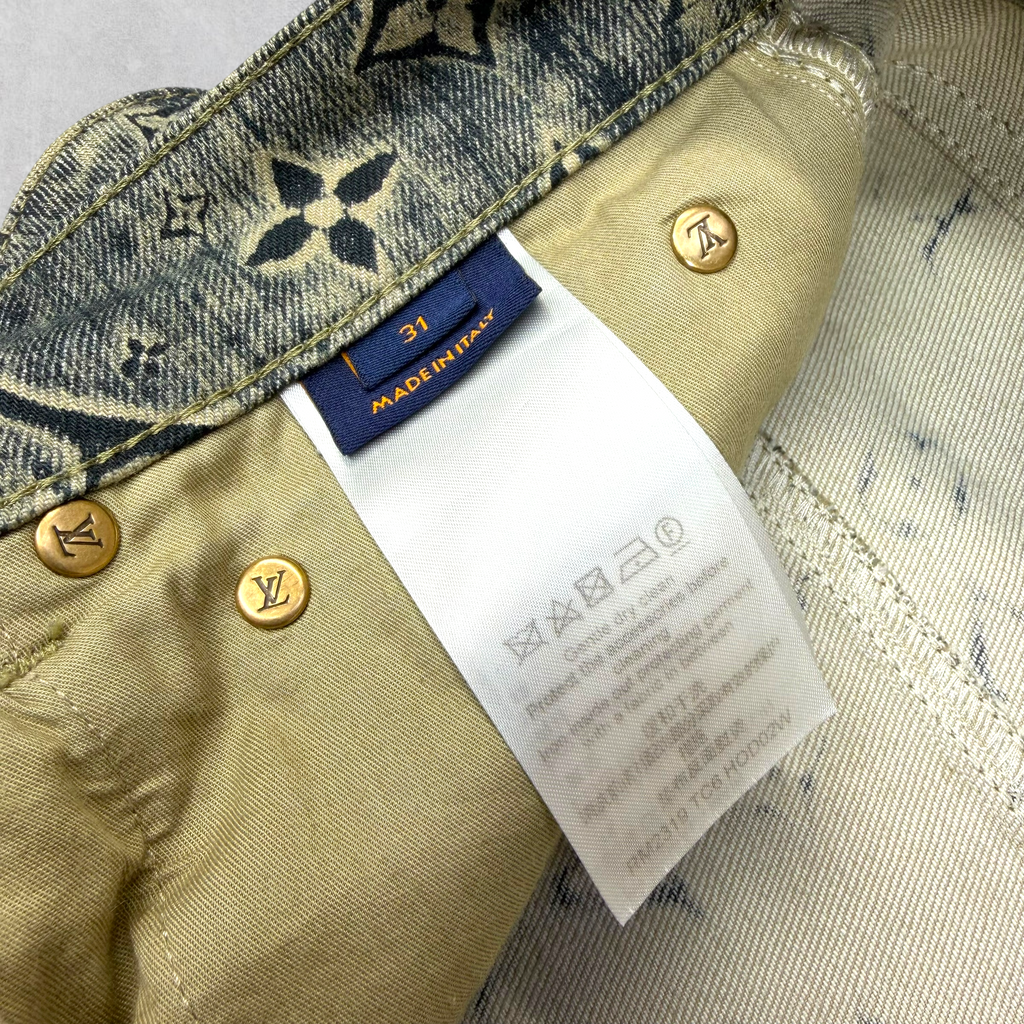 Louis Vuitton Dark Blue Star Monogram Denim Cargo Pants 31