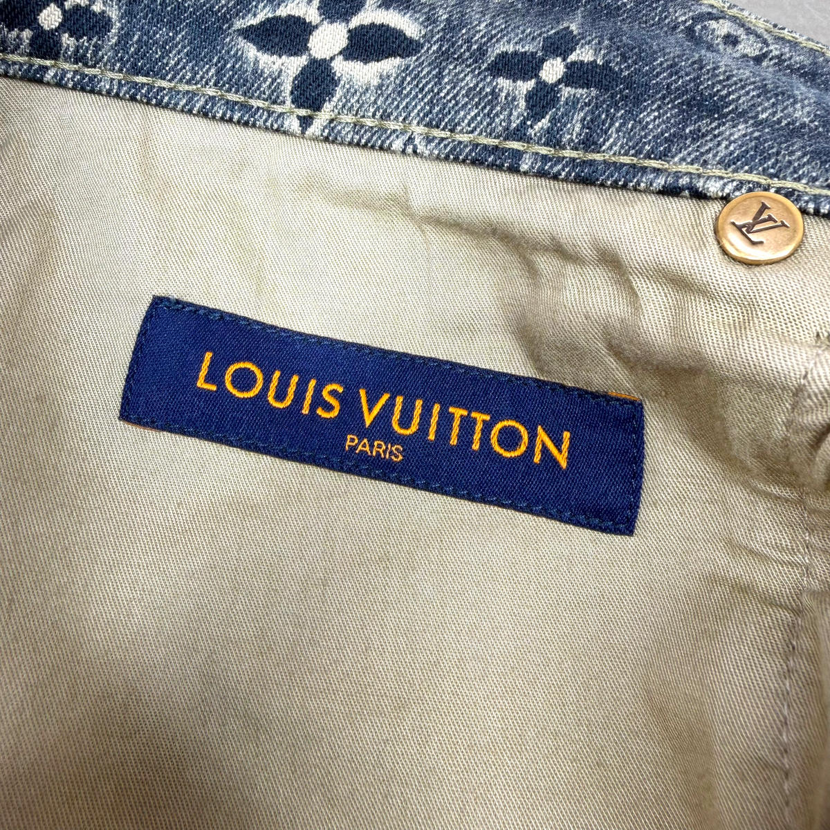 Louis Vuitton Dark Blue Star Monogram Denim Cargo Pants 31