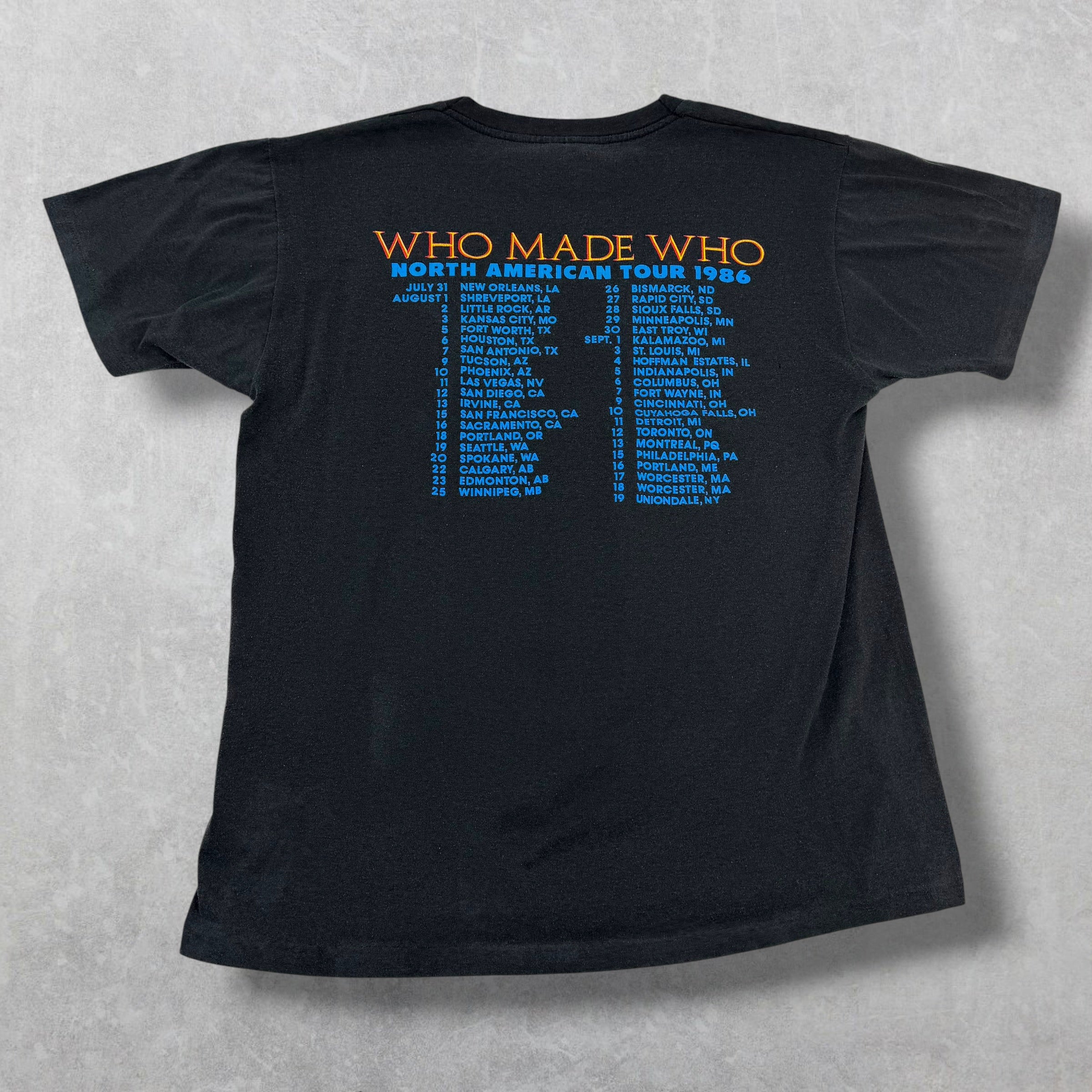 Vintage 1986 AC/DC Who Made Who Tour Tee L (S)