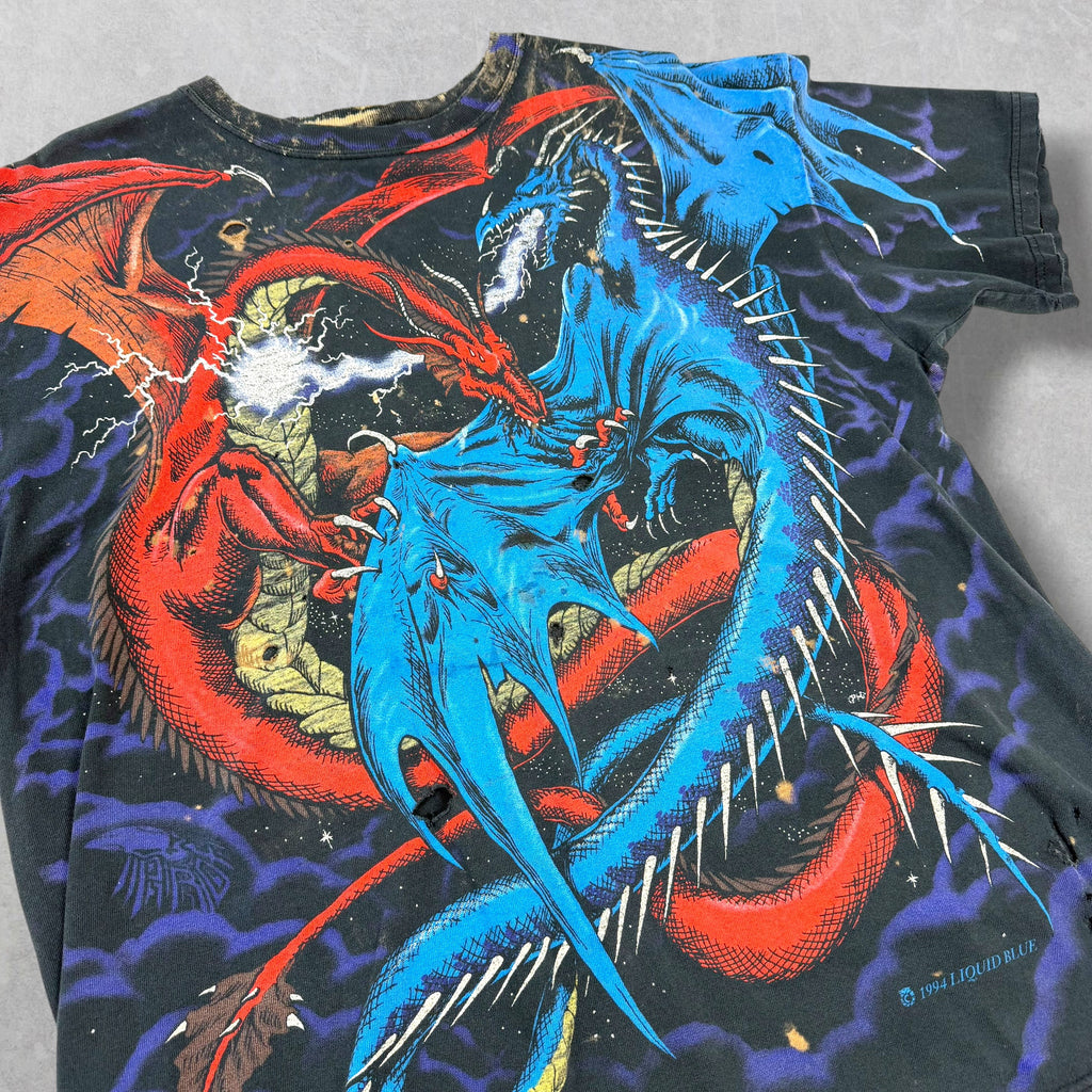 Vintage 1994 Dueling Dragons All Over Print Tee XL