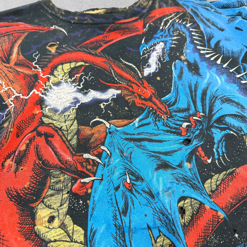 Vintage 1994 Dueling Dragons All Over Print Tee XL