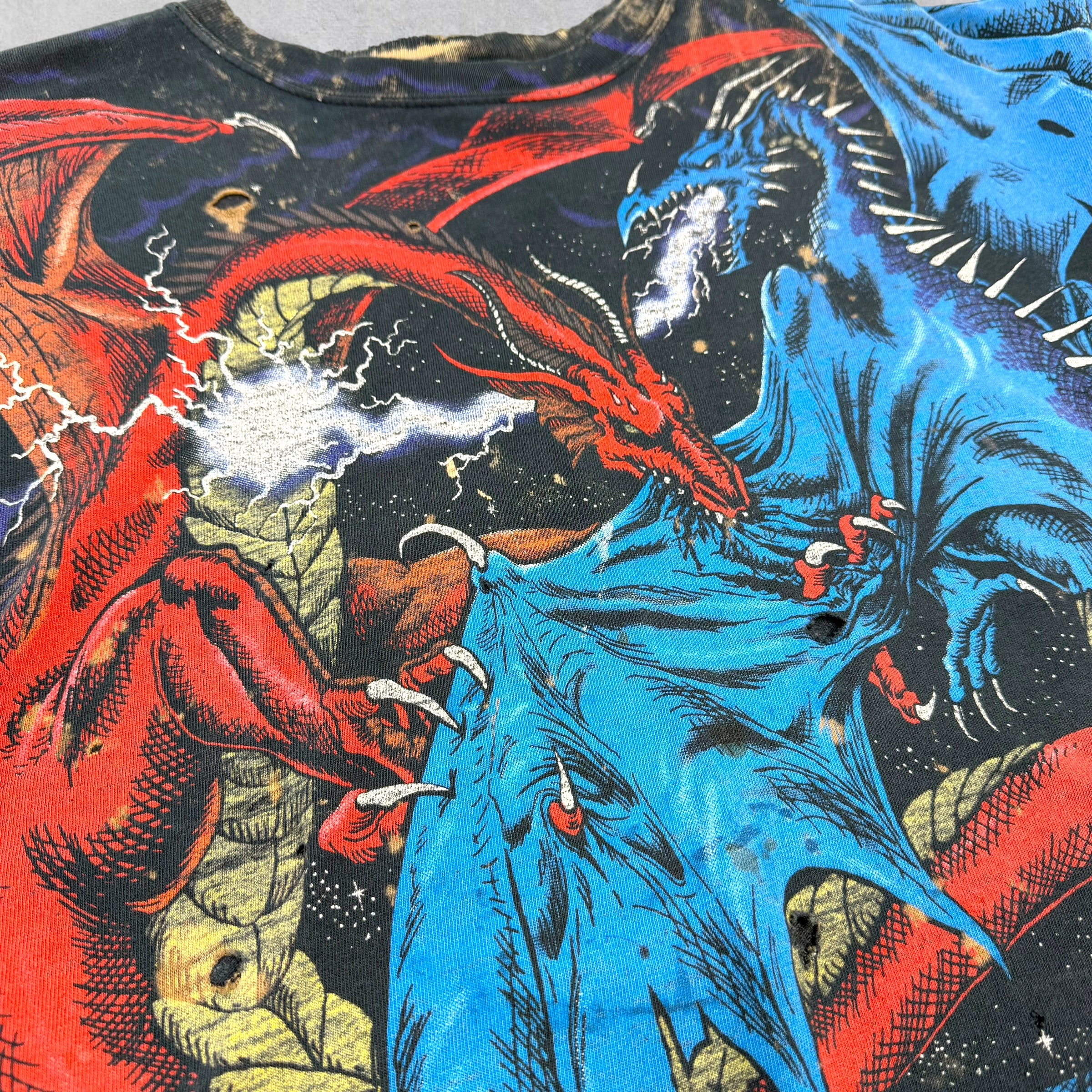 Vintage 1994 Dueling Dragons All Over Print Tee XL