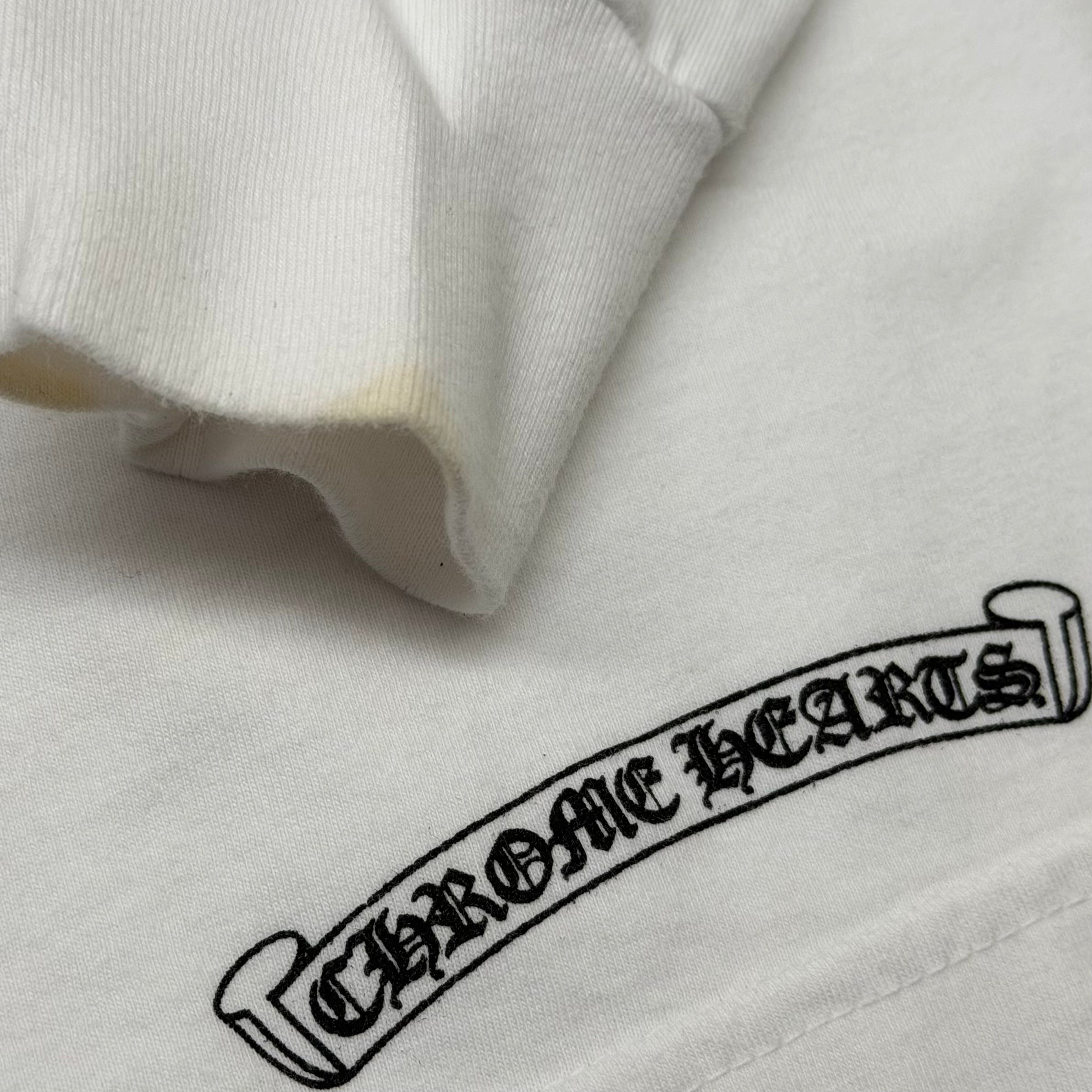 Chrome Hearts Black Neck Logo White L/S M