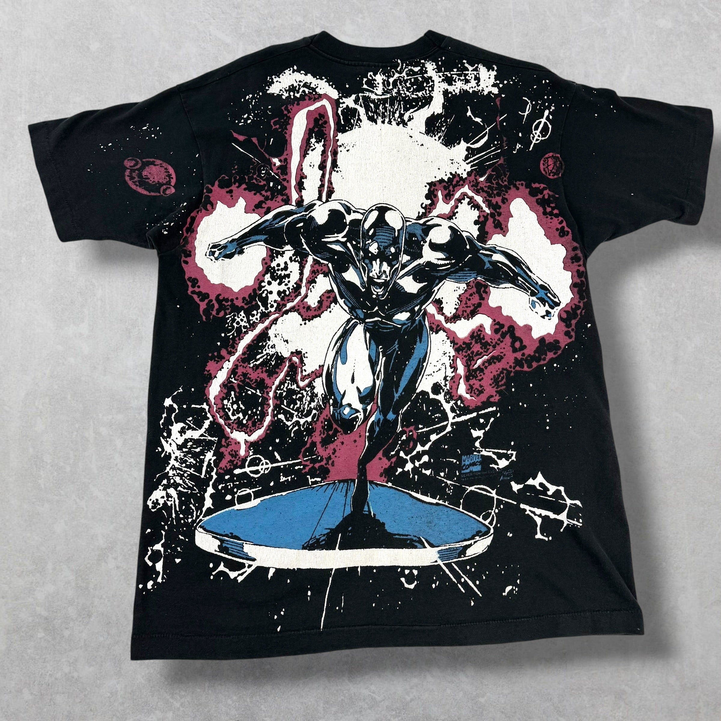 Vintage 1995 Marvel Silver Surfer All Over Print Tee L