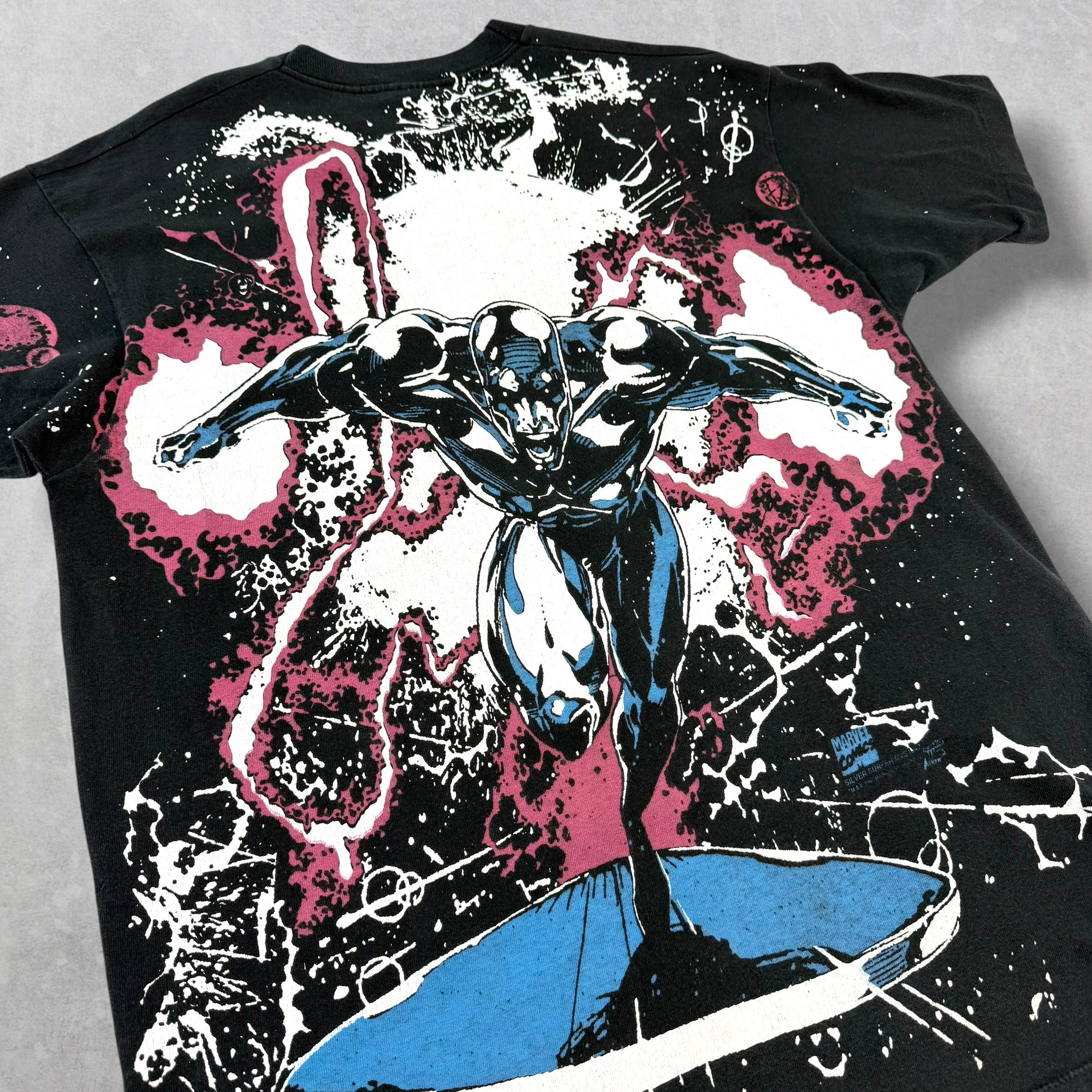 Vintage 1995 Marvel Silver Surfer All Over Print Tee L