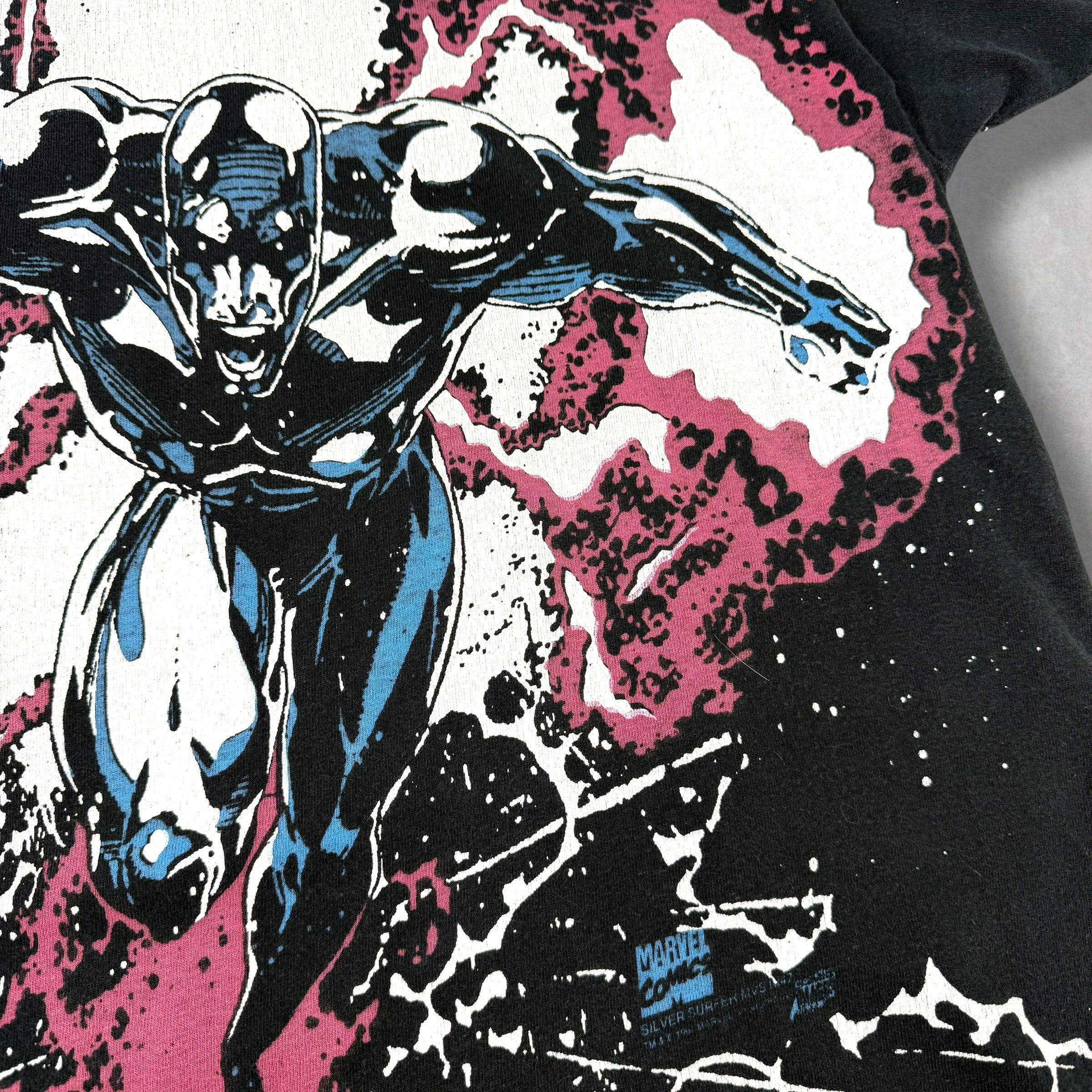 Vintage 1995 Marvel Silver Surfer All Over Print Tee L