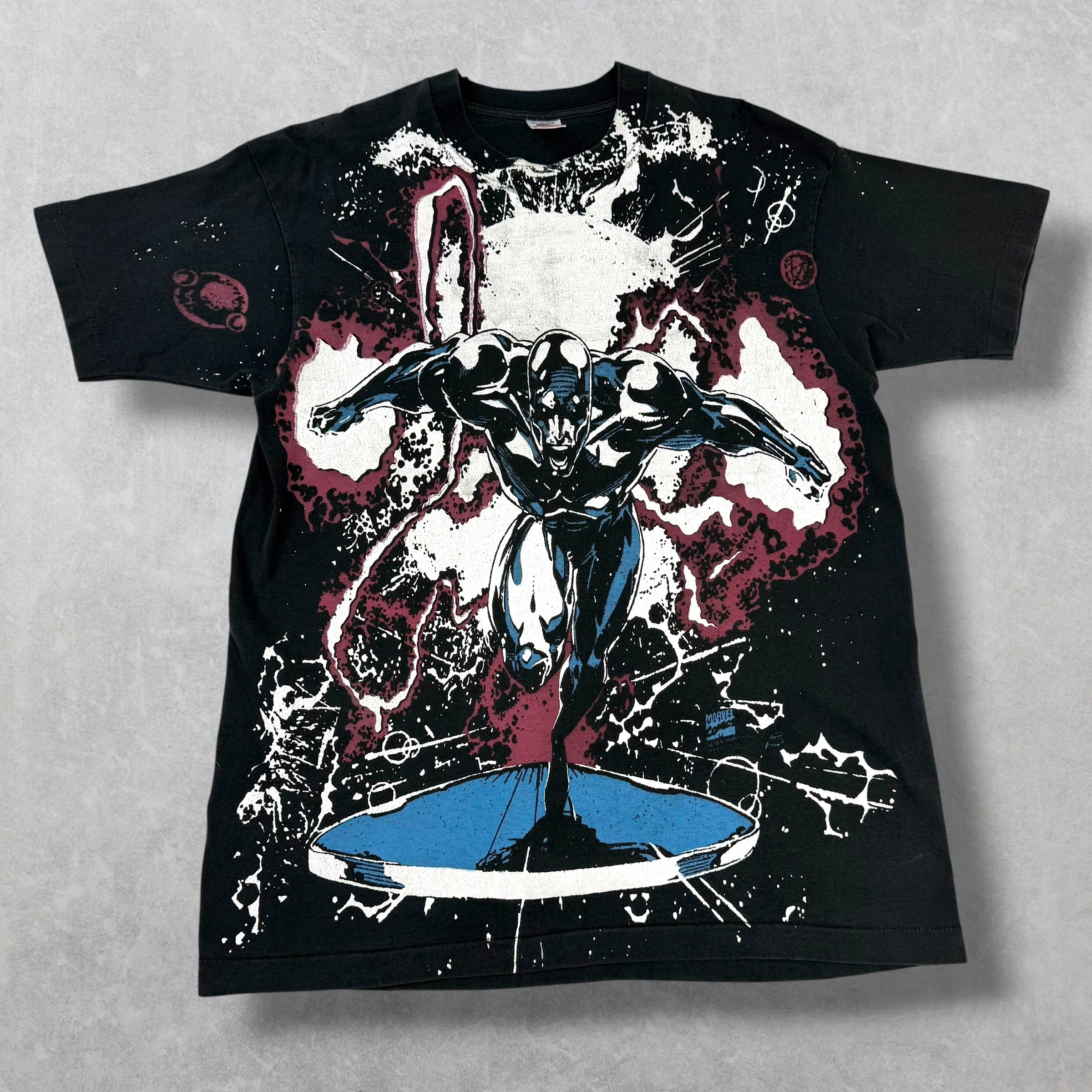 Vintage 1995 Marvel Silver Surfer All Over Print Tee L