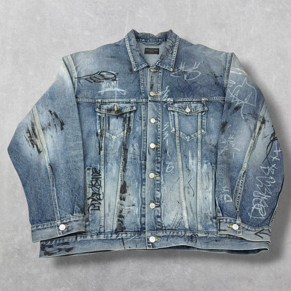 Balenciaga Graffiti Oversized Denim Jacket 4 (XXXL)