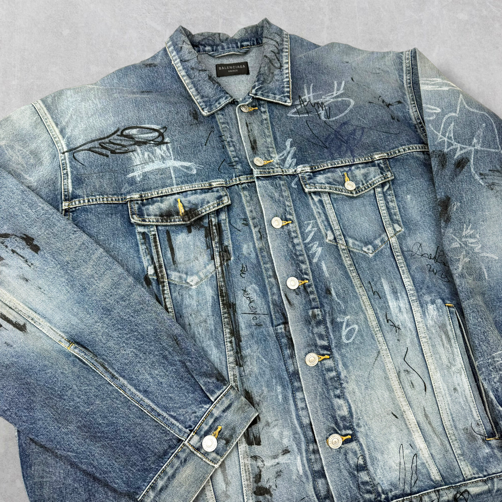 Balenciaga Graffiti Oversized Denim Jacket 4 (XXXL)