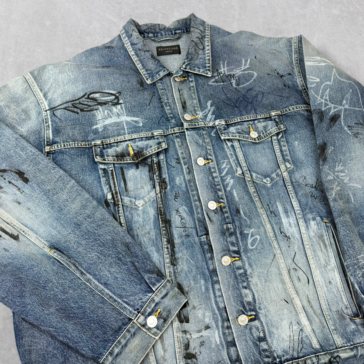 Balenciaga Graffiti Oversized Denim Jacket 4 (XXXL)